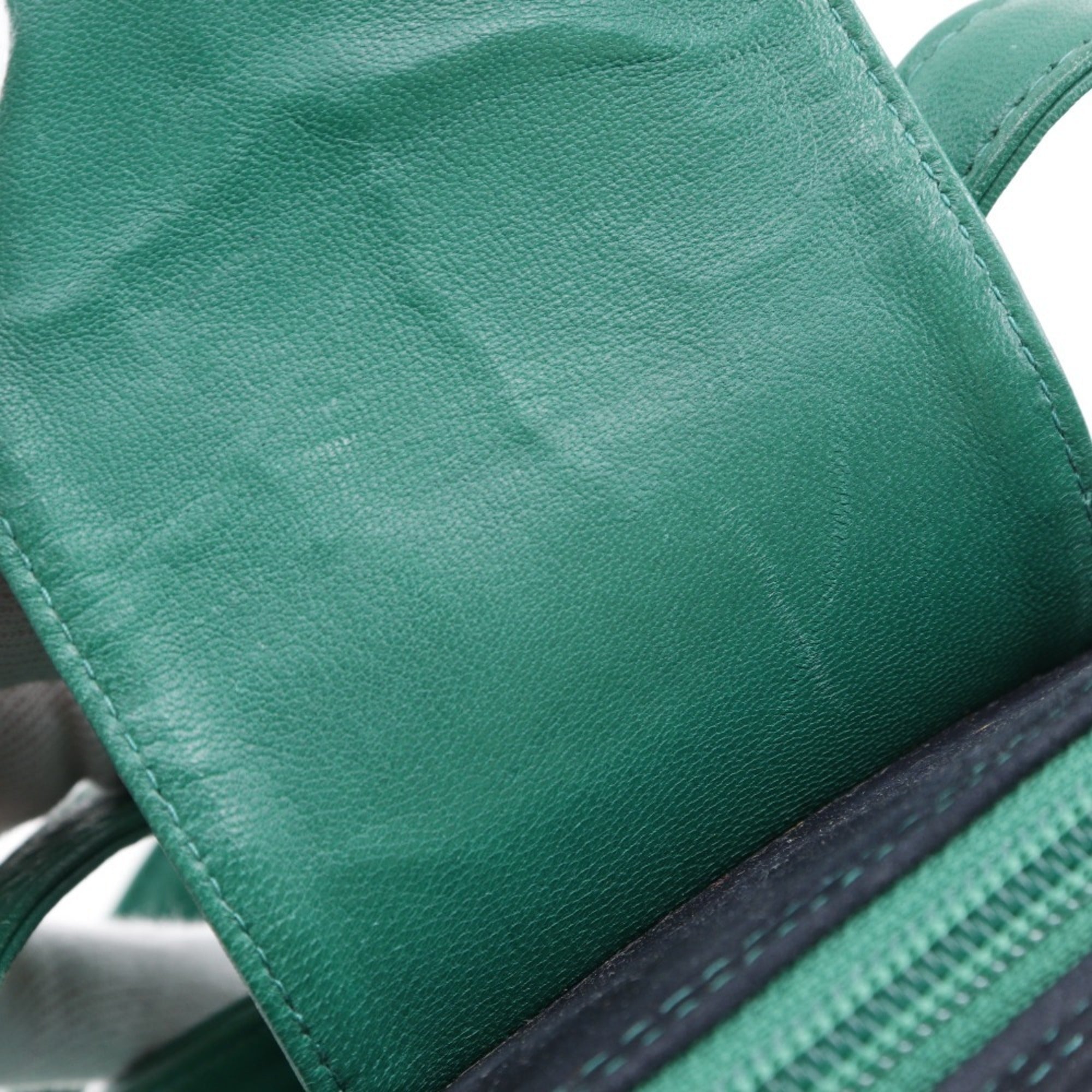 Bally Black Green Leather Tote Bag (Pre-Owned)