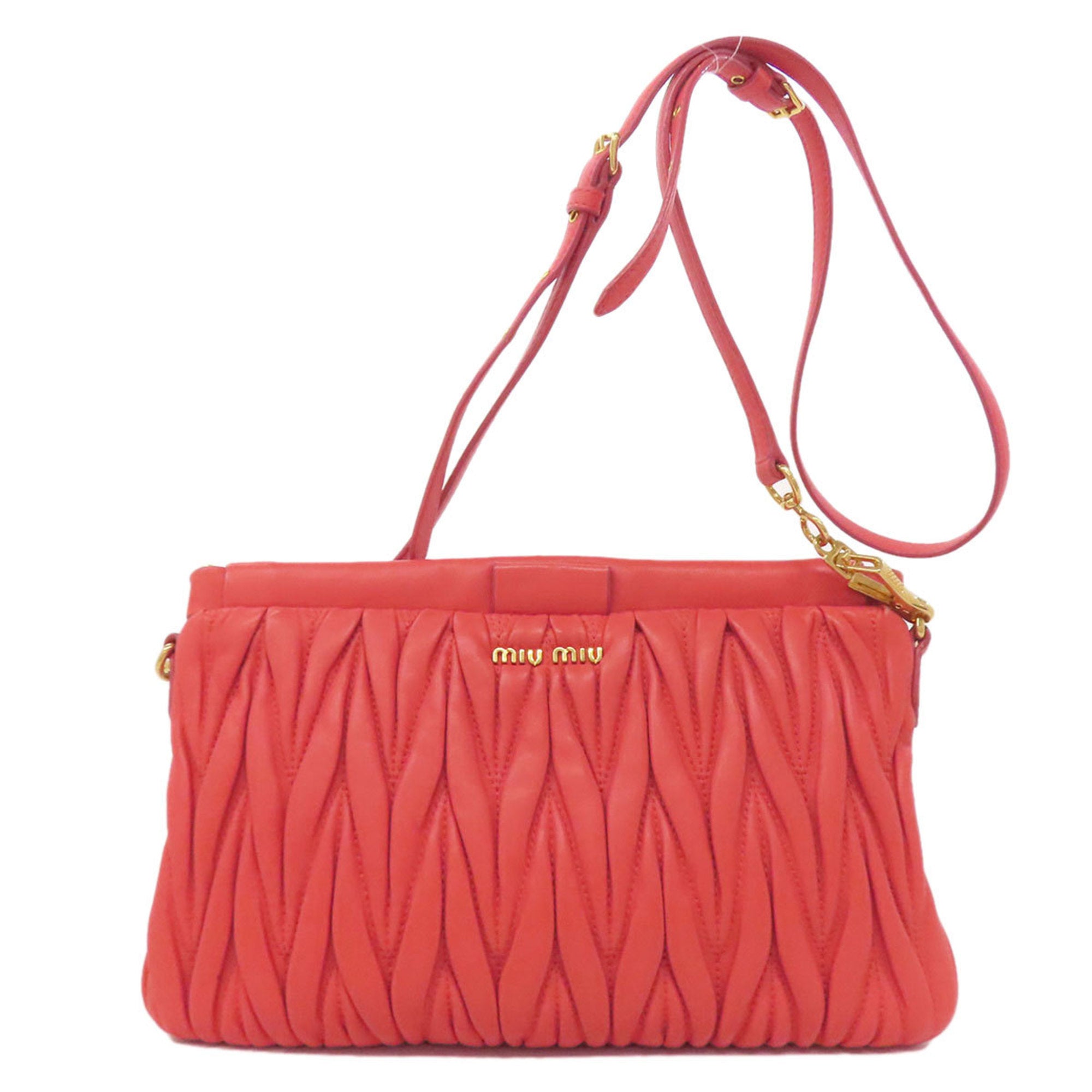 Miu Miu Orange Leather Shoulder Bag (Pre-Owned)