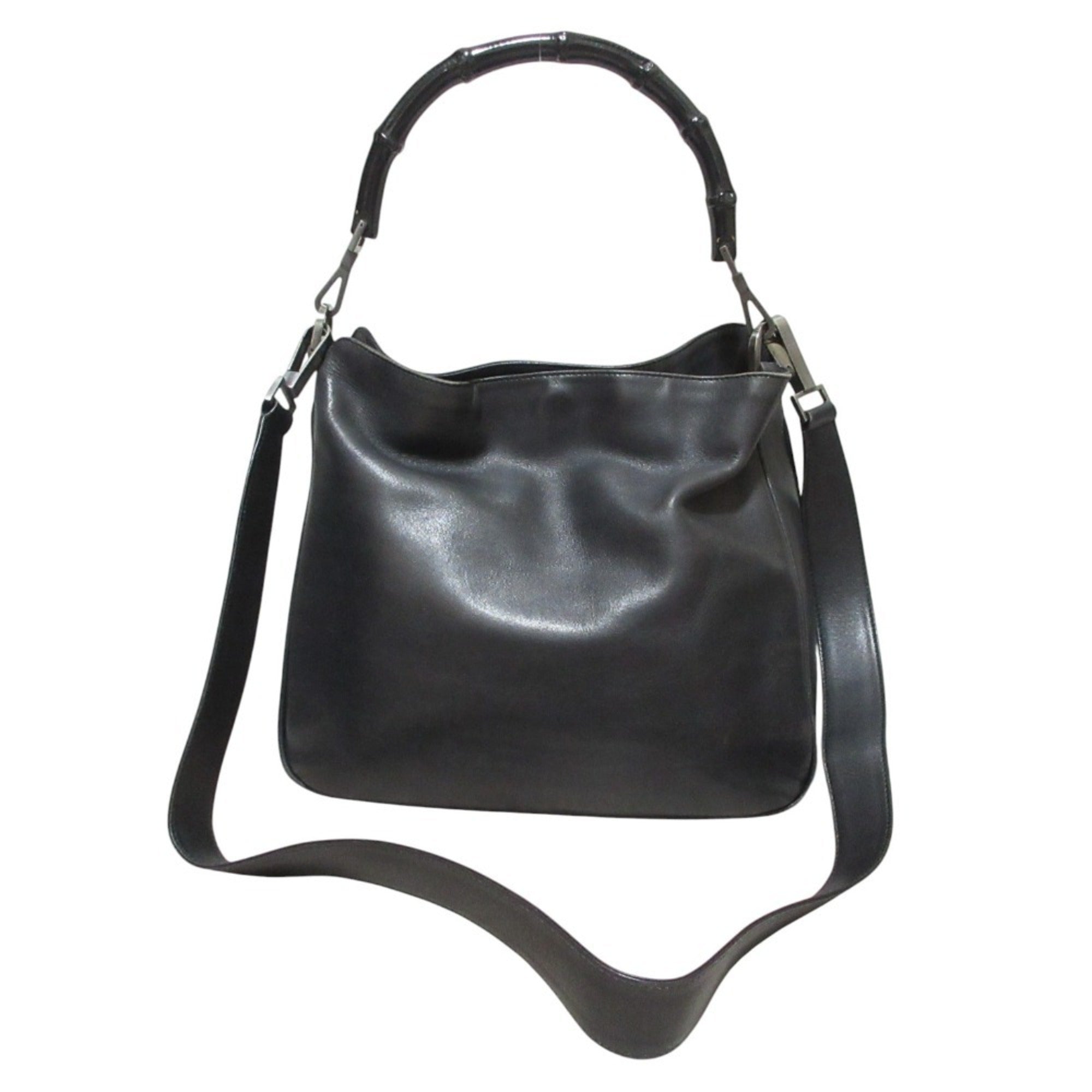 Gucci Black Leather Handbag Shoulder Bag (Pre-Owned)