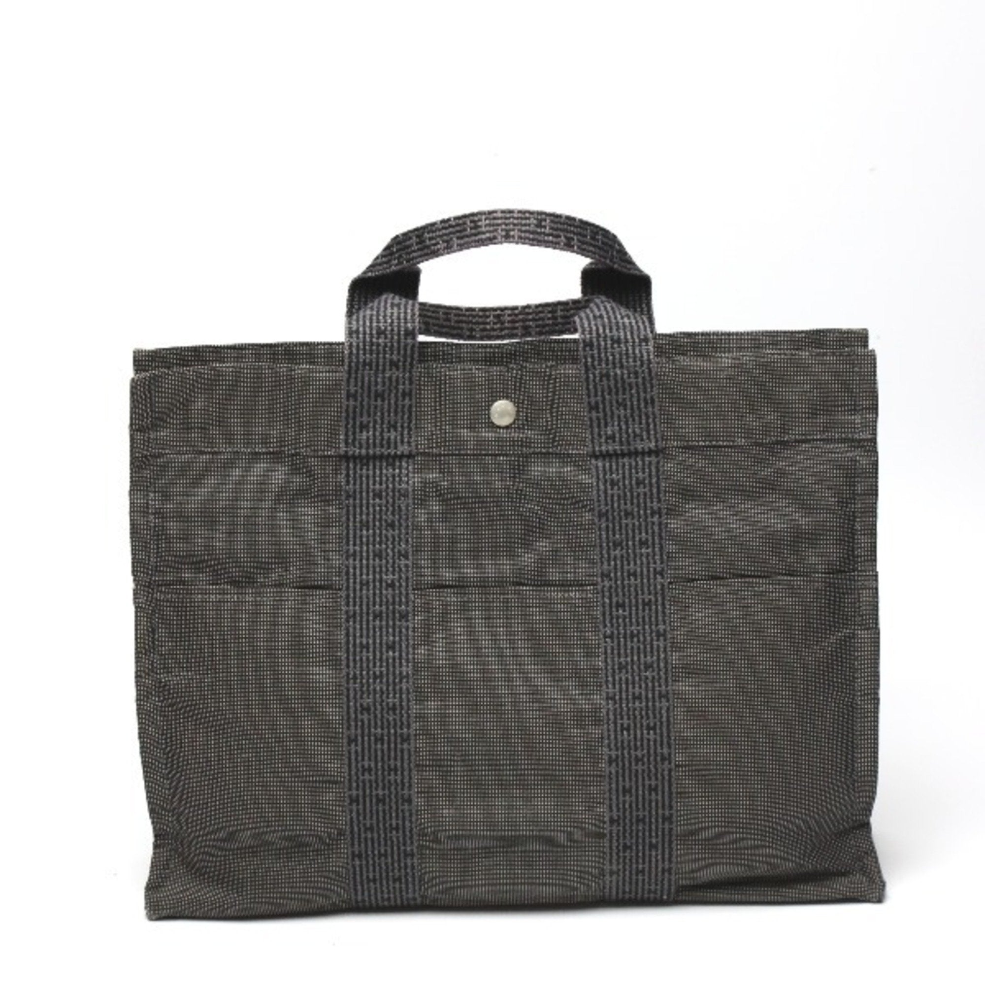 Hermes Gray Canvas Tote Bag (Pre-Owned)