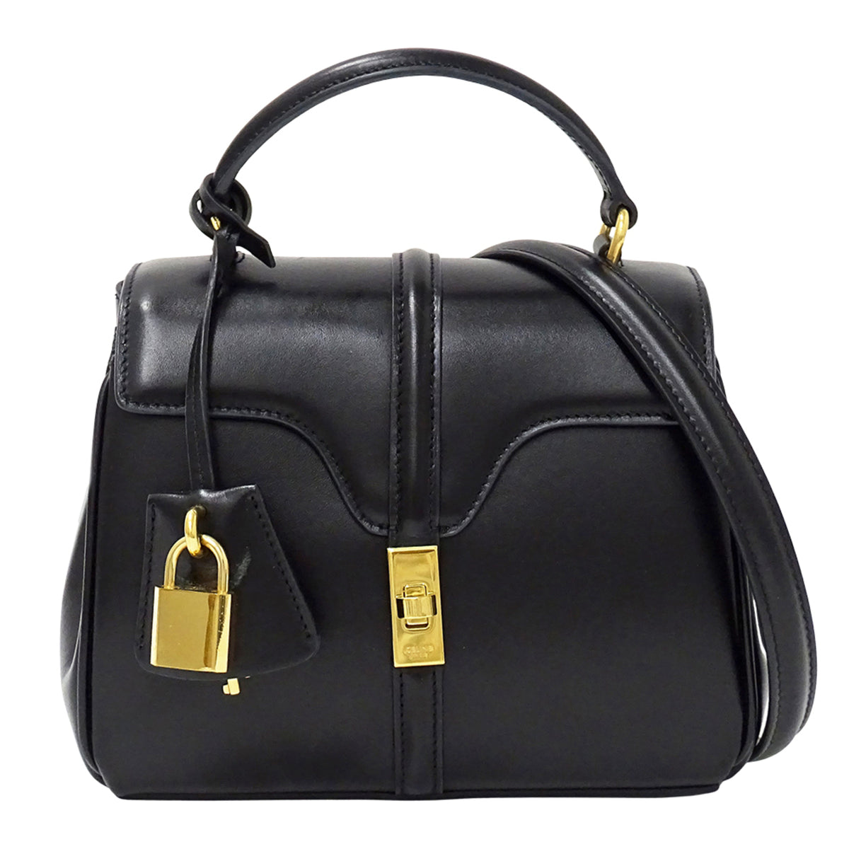 Celine Black Leather Handbag Shoulder Bag (Pre-Owned)