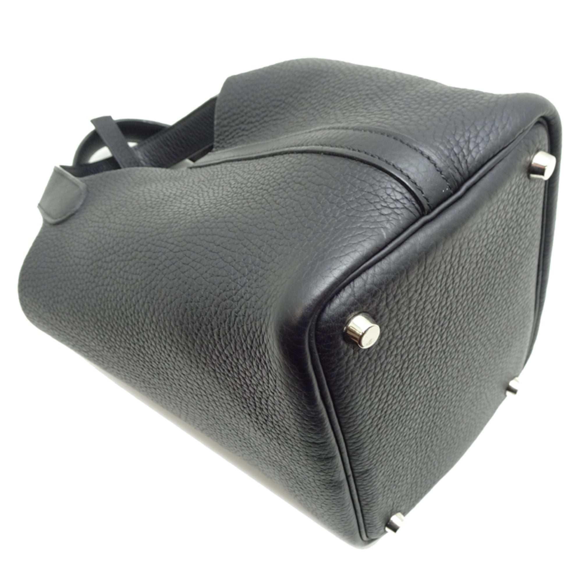 Hermes Black Taurillon Clemence Leather Handbag (Pre-Owned)