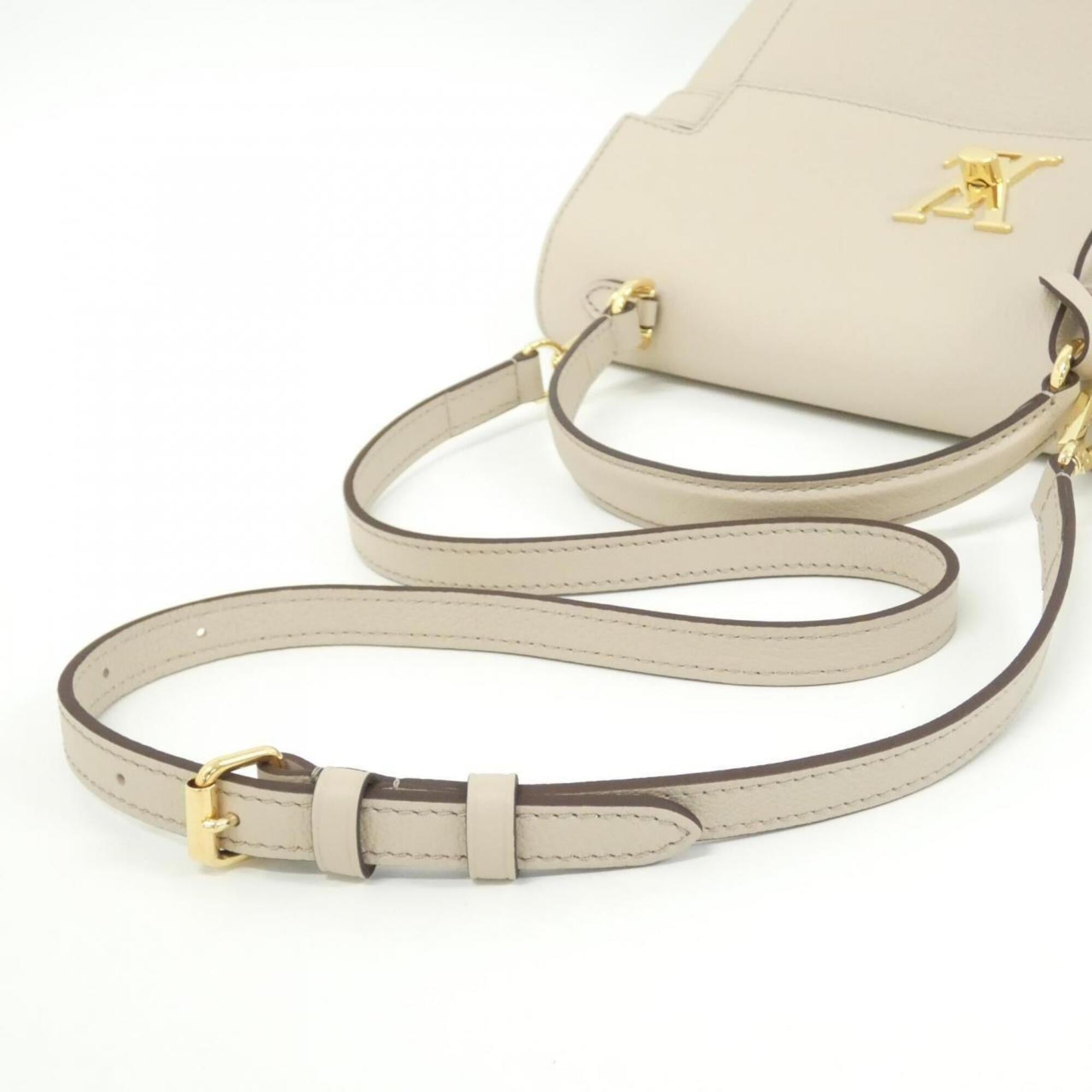 Louis Vuitton Gray Beige Leather Handbag (Pre-Owned)