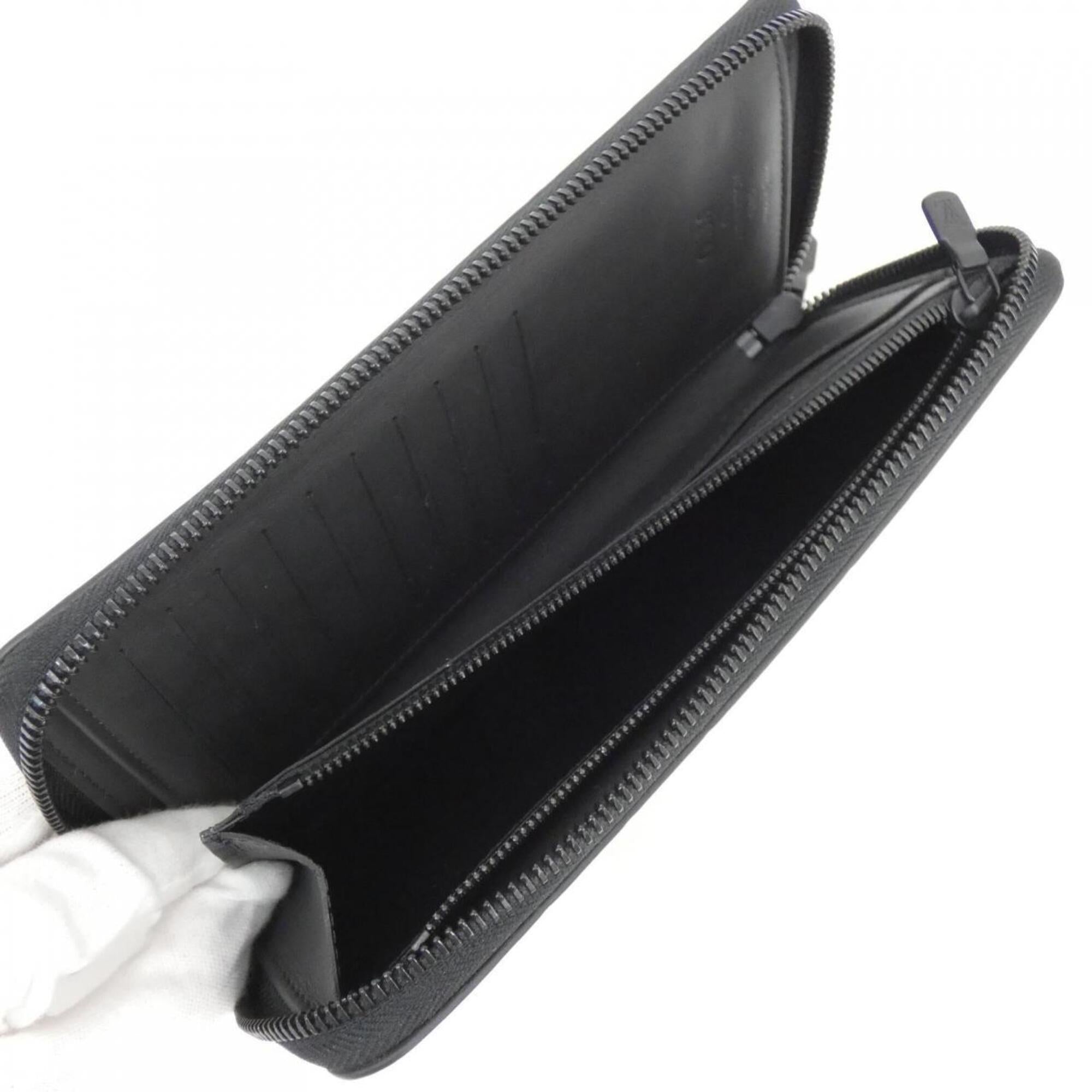Louis Vuitton Monogram Shadow Black Leather Long Wallet (Bi-Fold) (Pre-Owned)