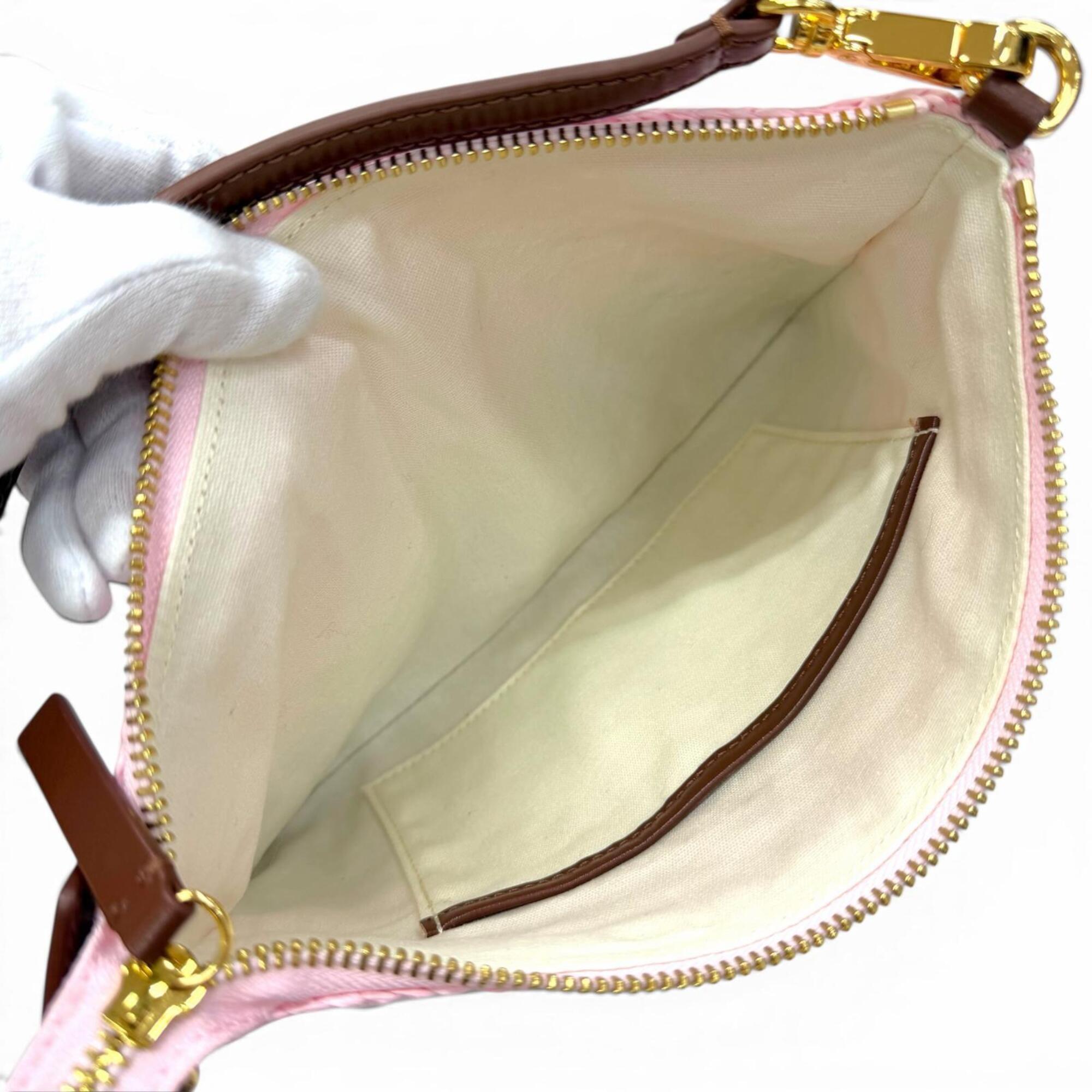 Marni Pink Raffia Leather Shoulder Bag (Pre-Owned)
