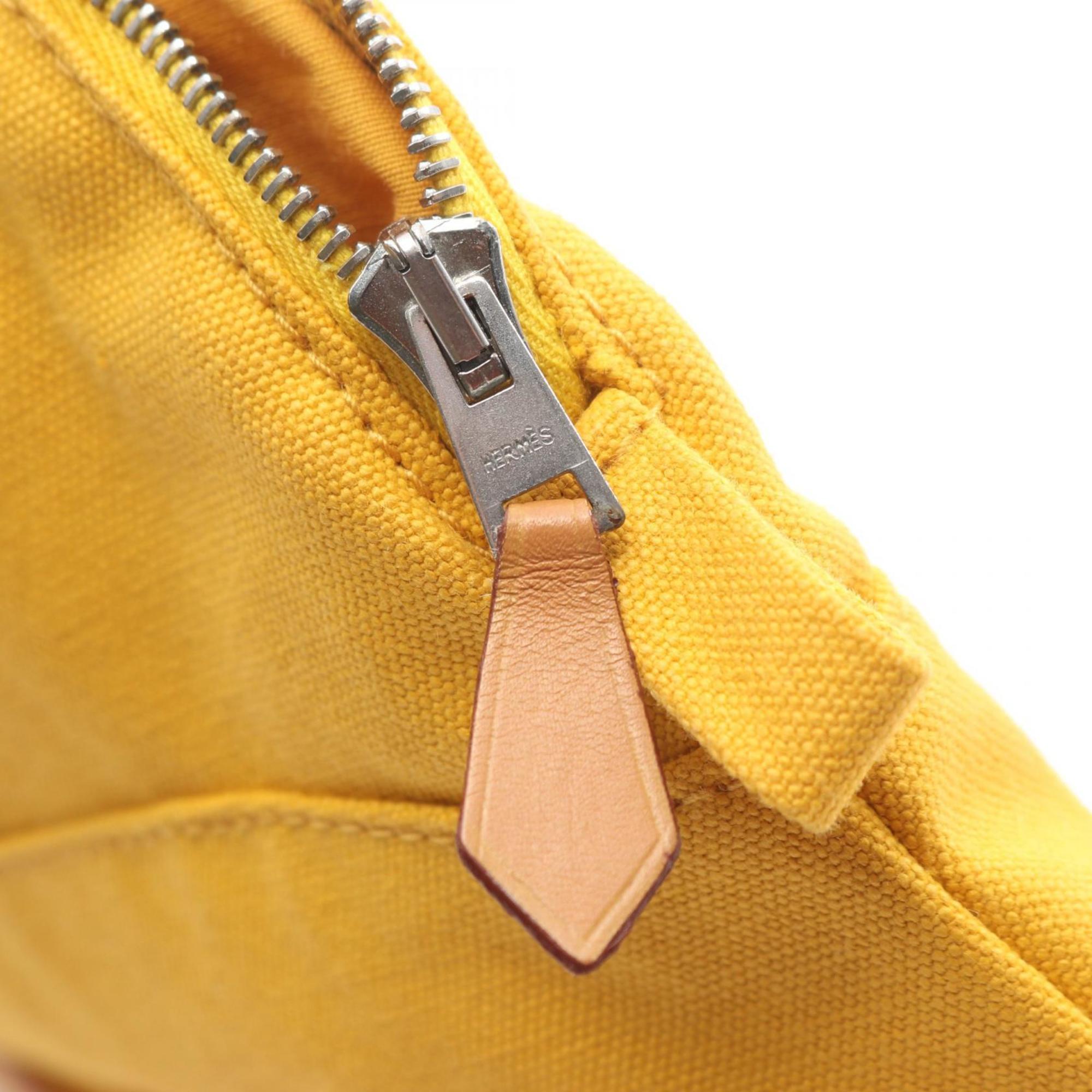 Hermes Yellow Canvas Pouch (Pre-Owned)