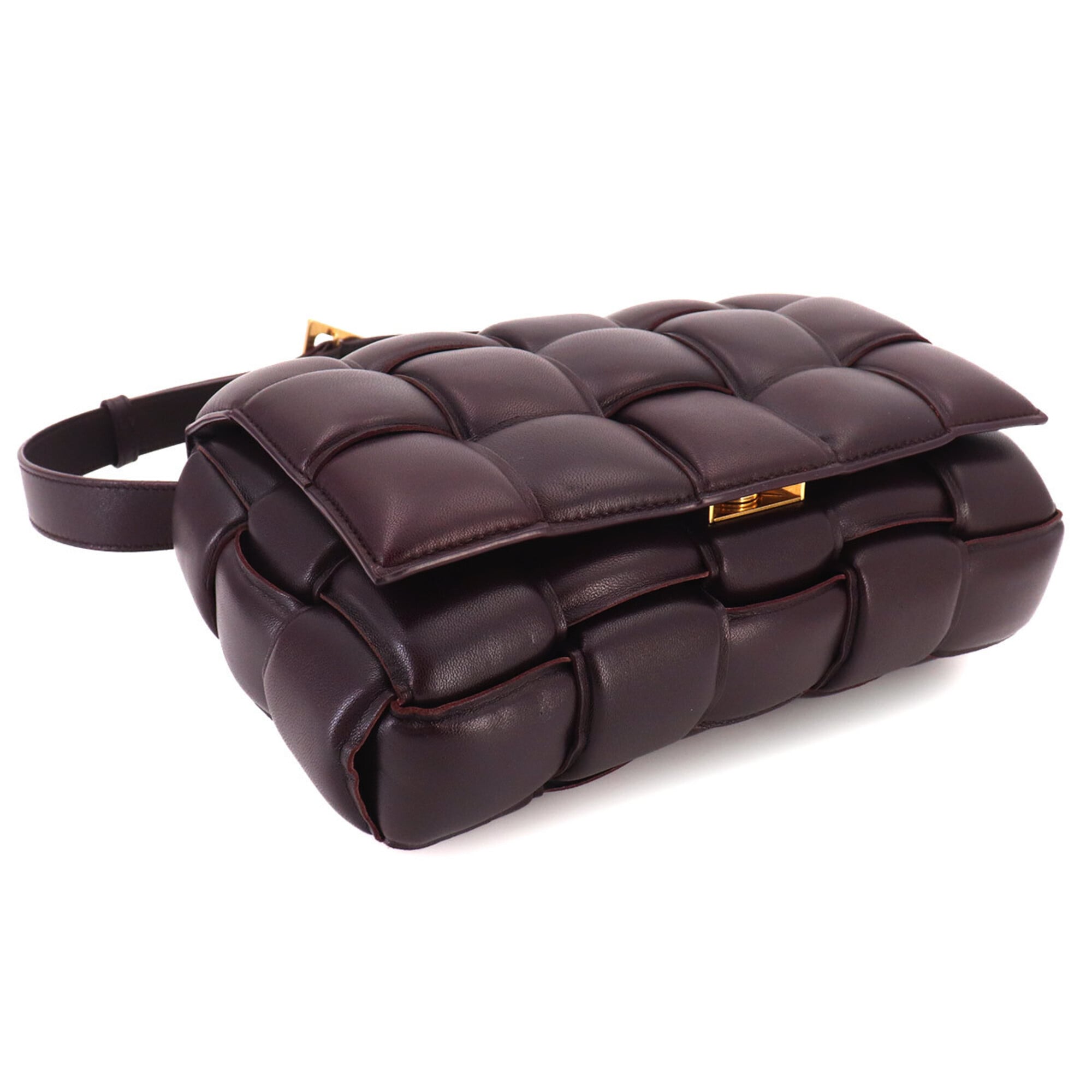 Bottega Veneta Purple Leather Handbag Shoulder Bag (Pre-Owned)