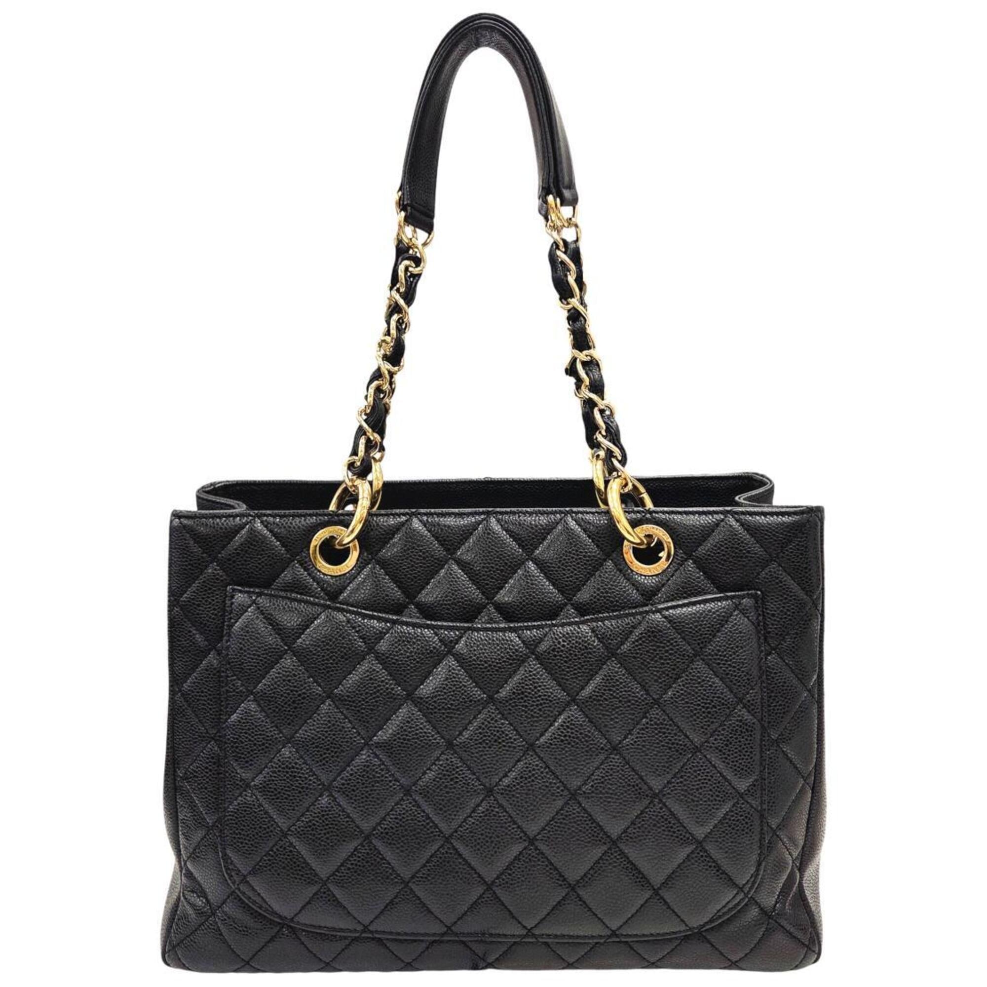 Chanel Black Grained Calfskin Tote Bag (Pre-Owned)