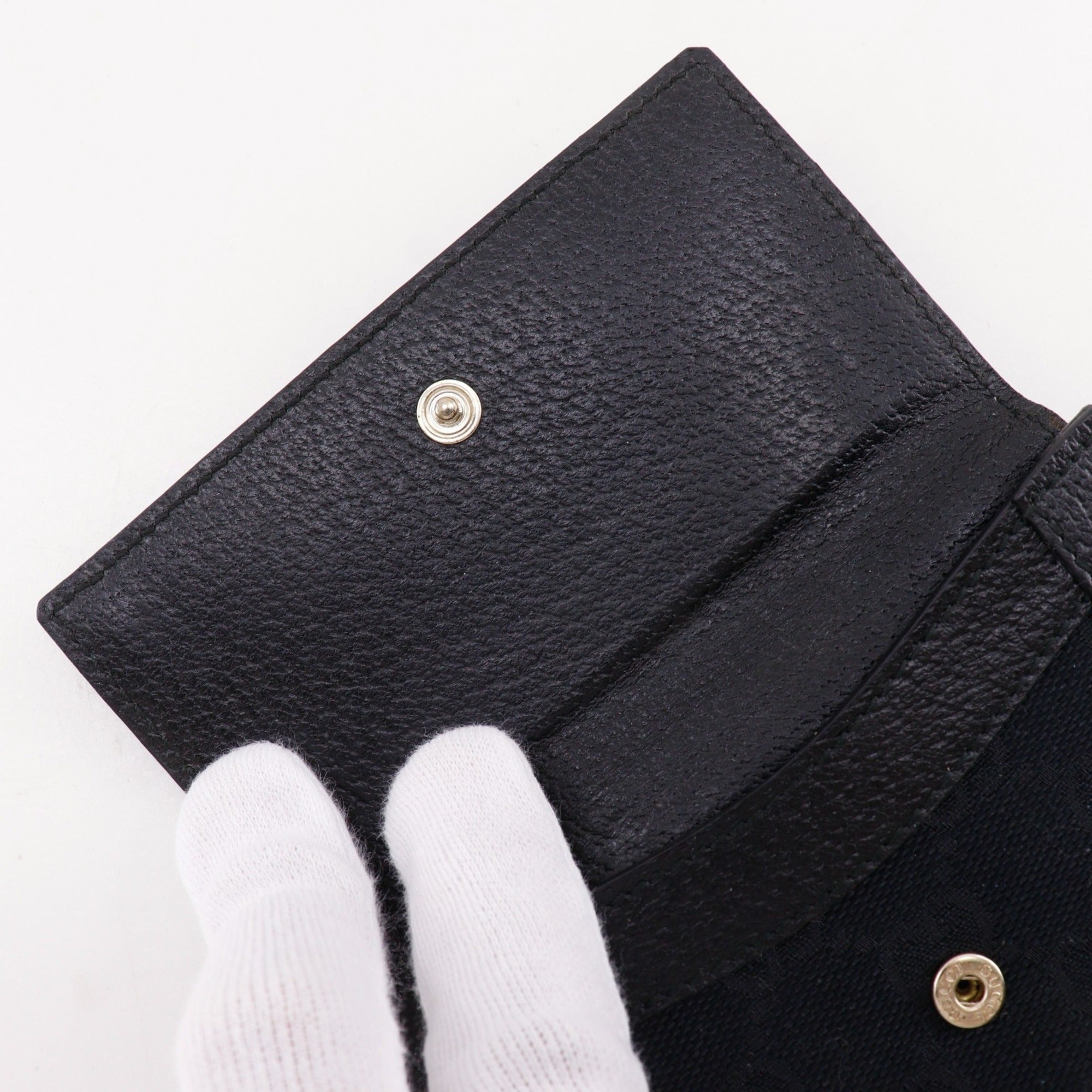 Gucci Black Gg Canvas Wallet (Bi-Fold) (Pre-Owned)