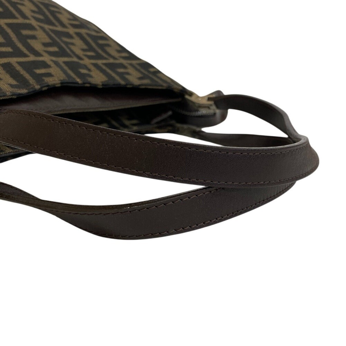 Fendi Zucca Brown Leather Handbag (Pre-Owned)