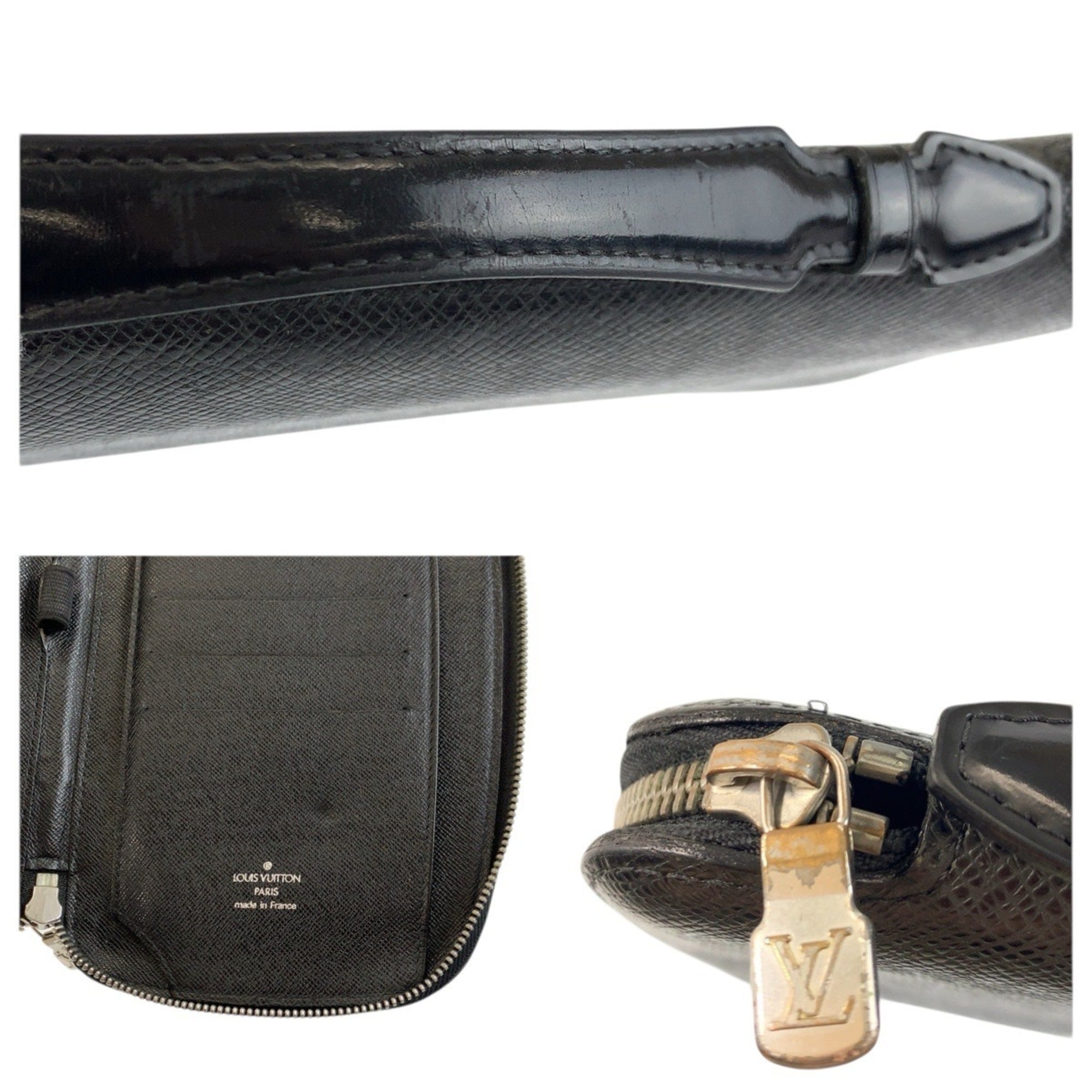Louis Vuitton Black Taiga Leather Wallet (Bi-Fold) (Pre-Owned)