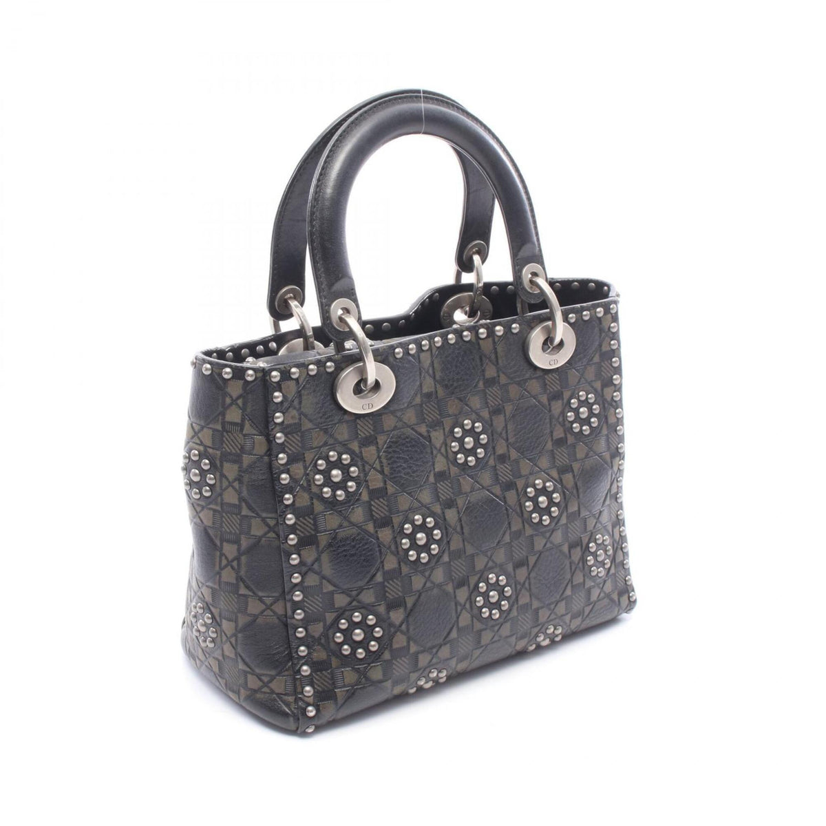 Christian Dior Black Khaki Leather Handbag (Pre-Owned)