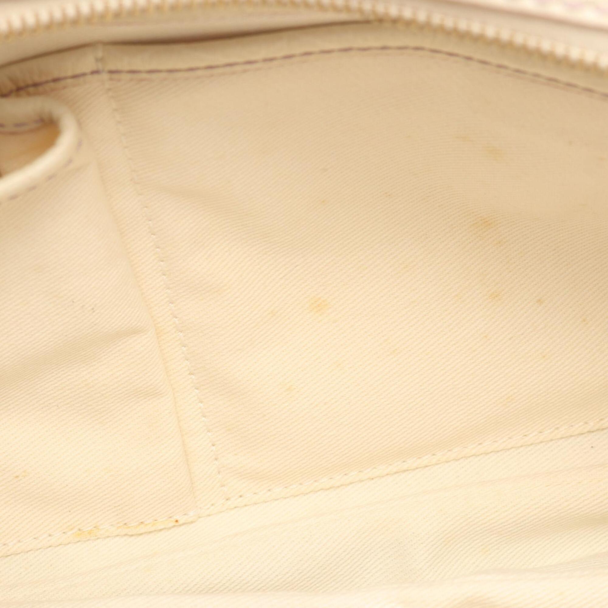 Celine Purple White Canvas Leather Handbag Shoulder Bag (Pre-Owned)
