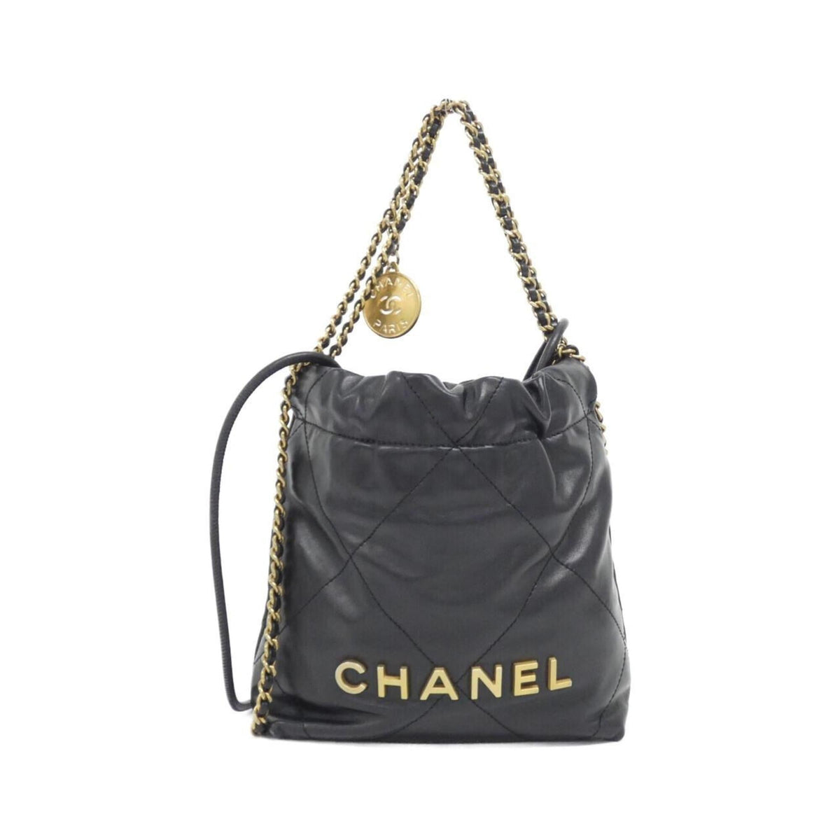 Chanel Black Leather Handbag (Pre-Owned)