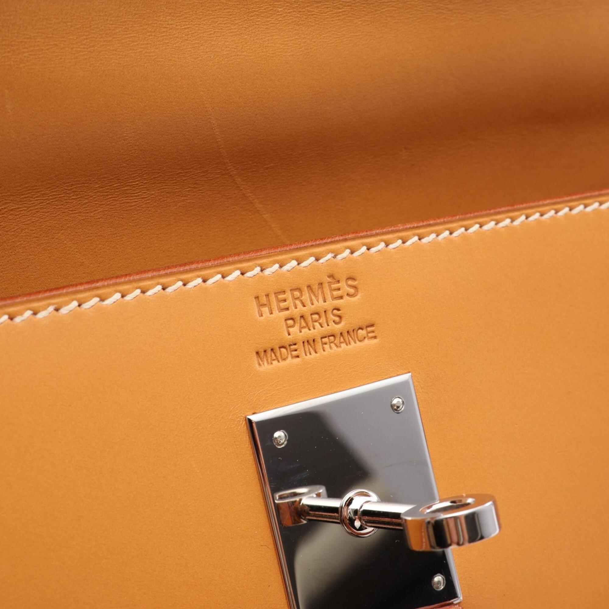 Hermes Brown Natural Chamonix Leather Leather Handbag (Pre-Owned)