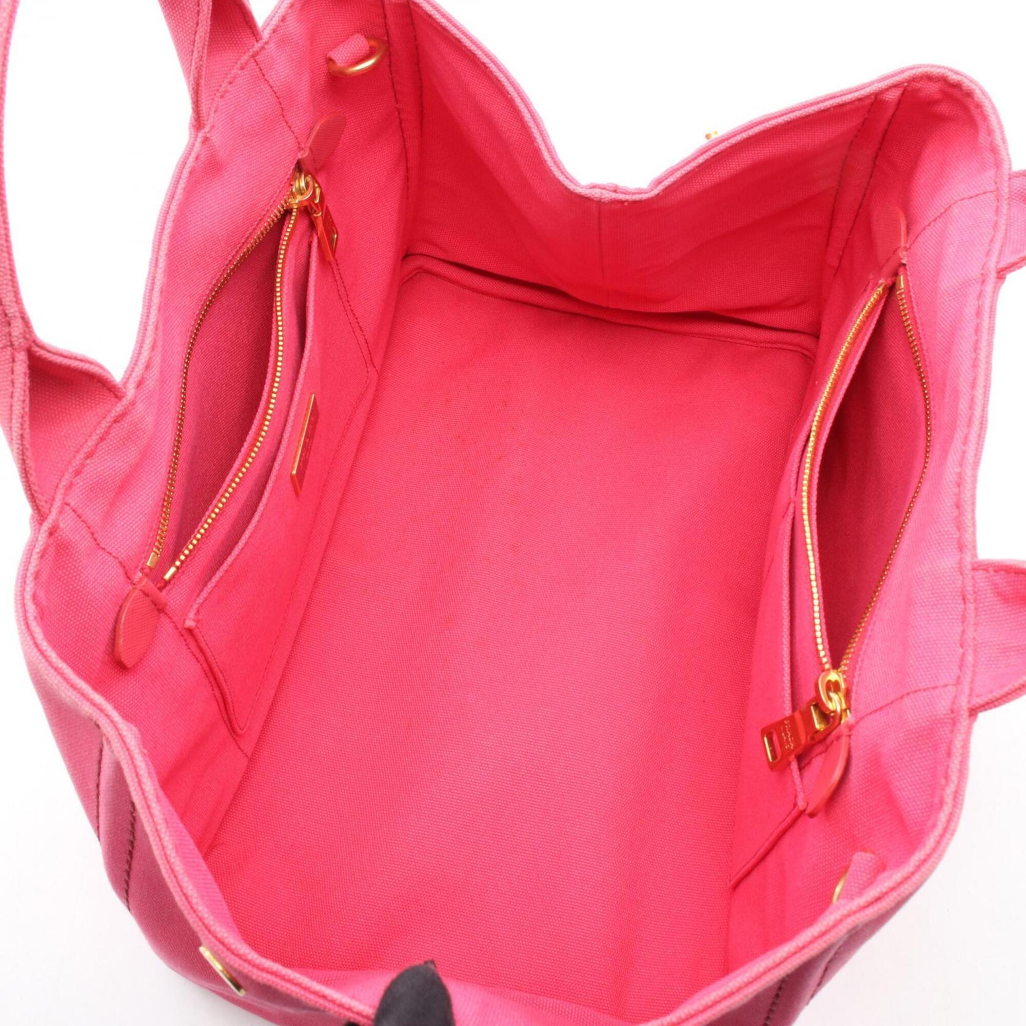 Prada Pink Canvas Handbag Tote Bag (Pre-Owned)