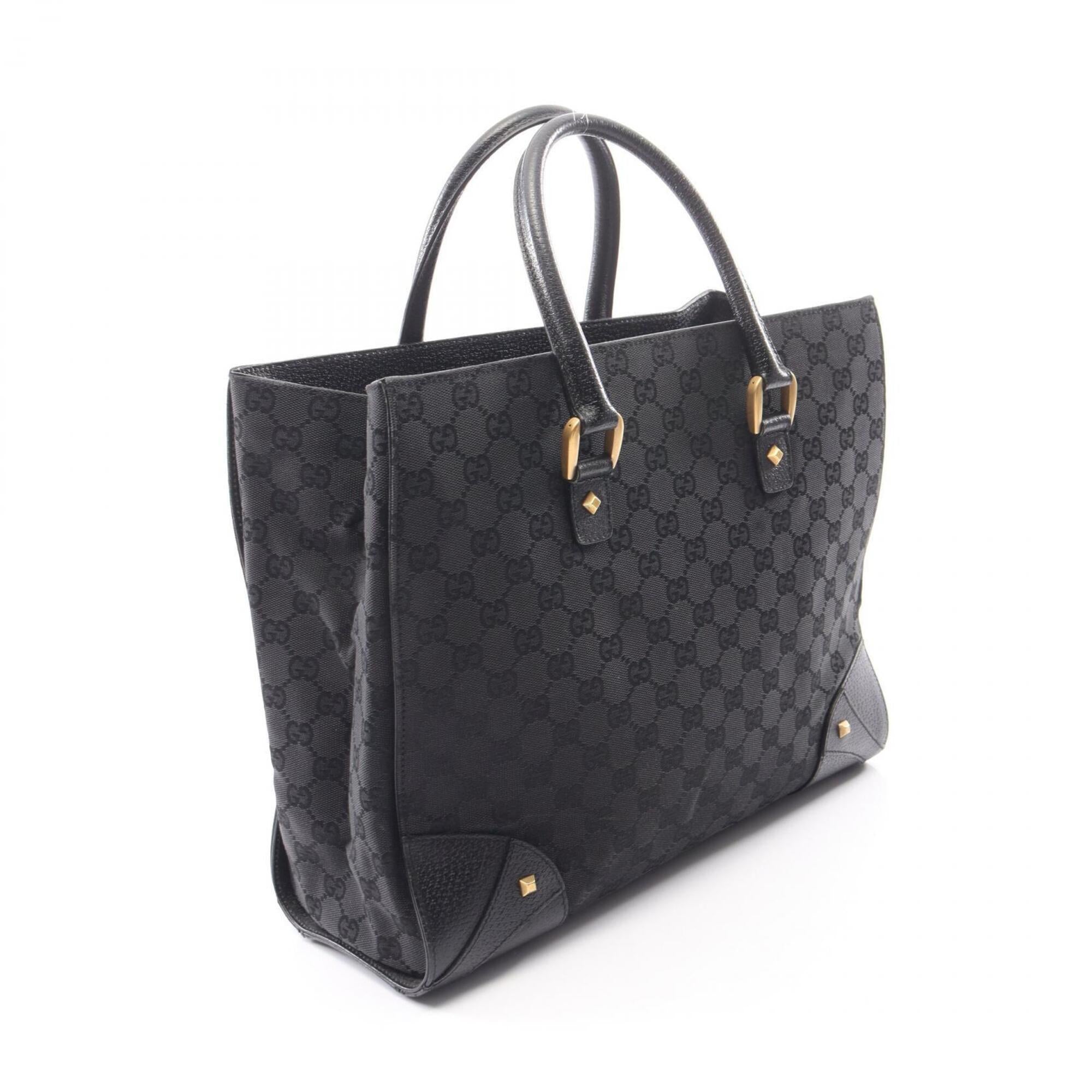 Gucci Black Canvas Leather Handbag (Pre-Owned)