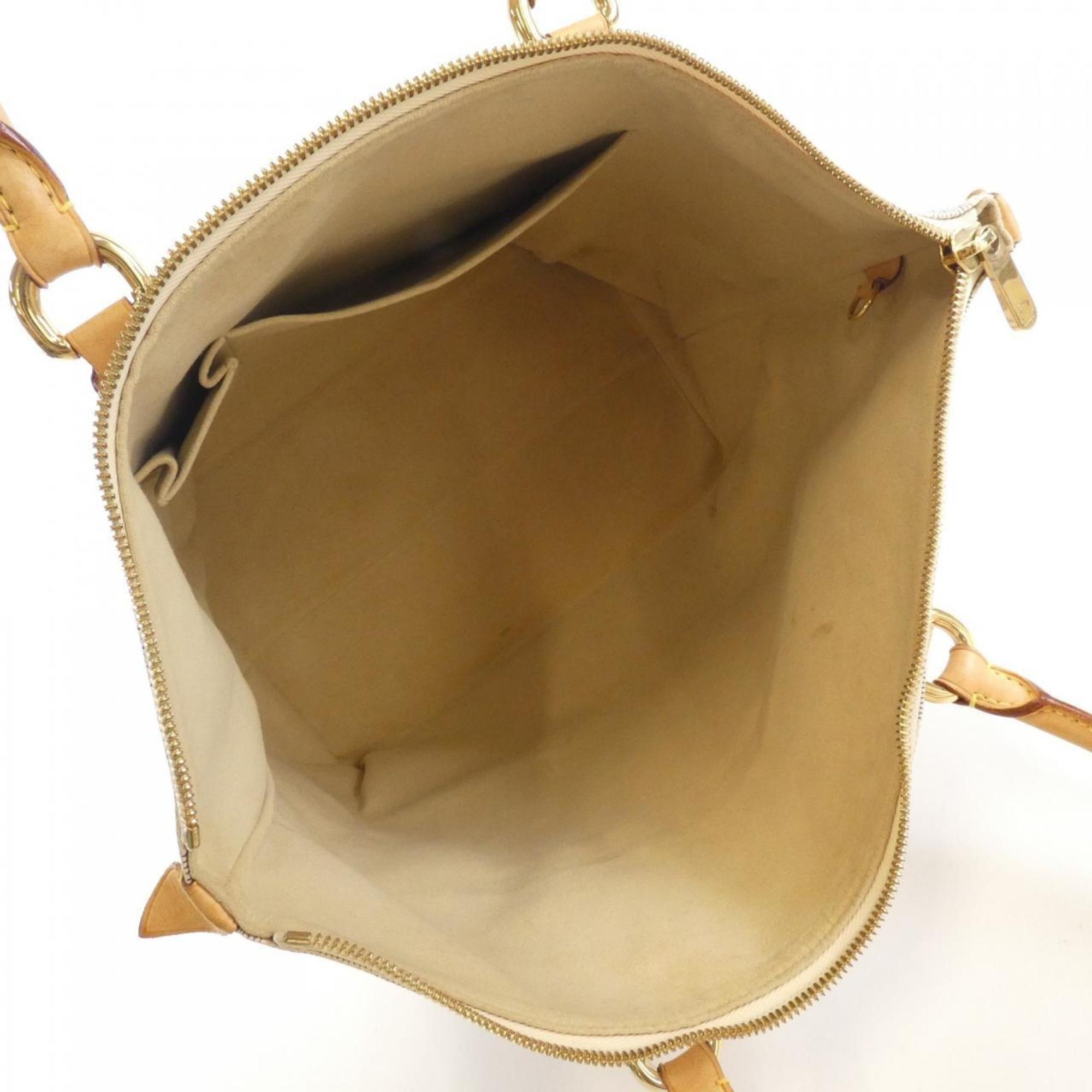 Louis Vuitton Azur White Coated Canvas Handbag (Pre-Owned)
