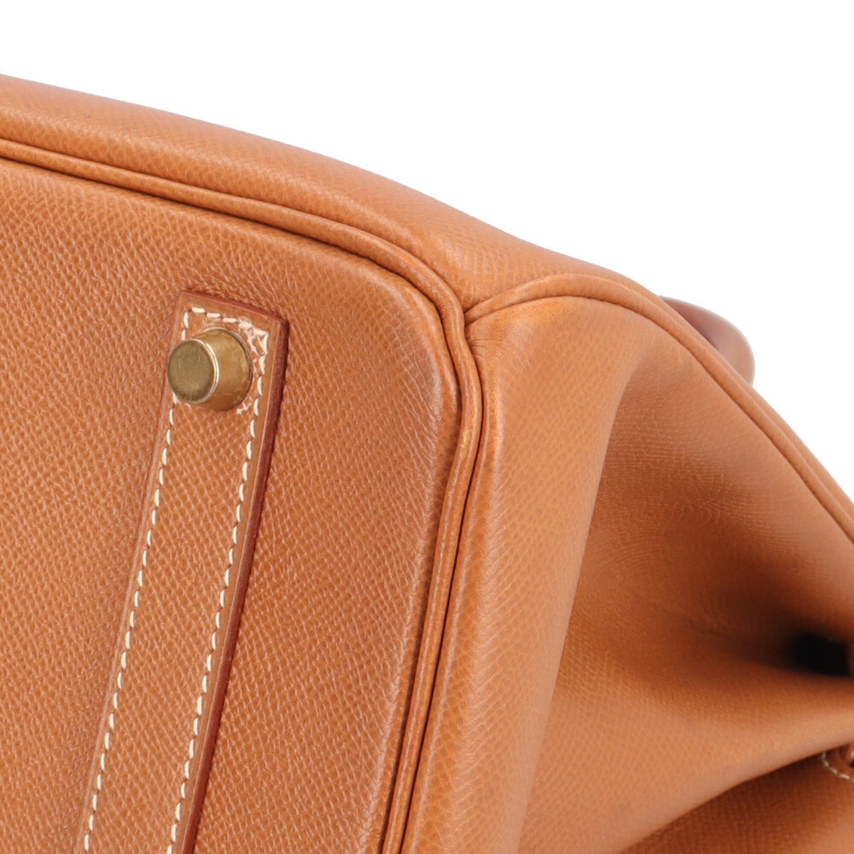 Hermes Brown Gold Togo Leather Handbag (Pre-Owned)