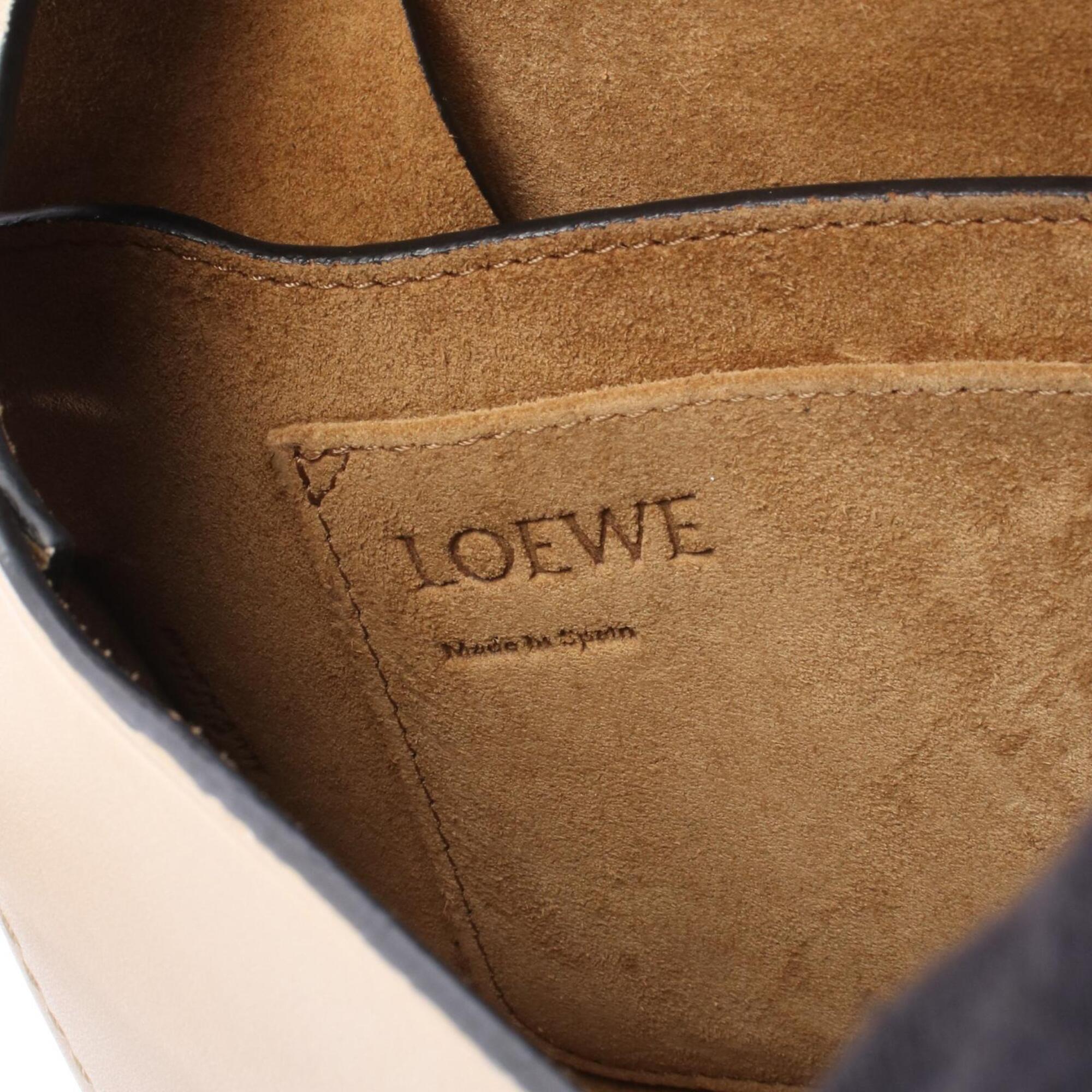 Loewe Beige Brown Navy Leather Handbag Shoulder Bag (Pre-Owned)