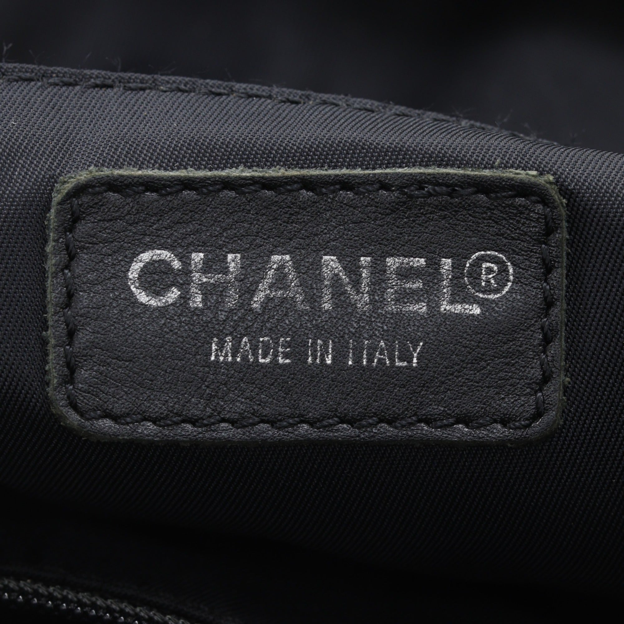 Chanel New Travel Line Black Nylon Canvas Tote Bag Weekend Bag (Pre-Owned)