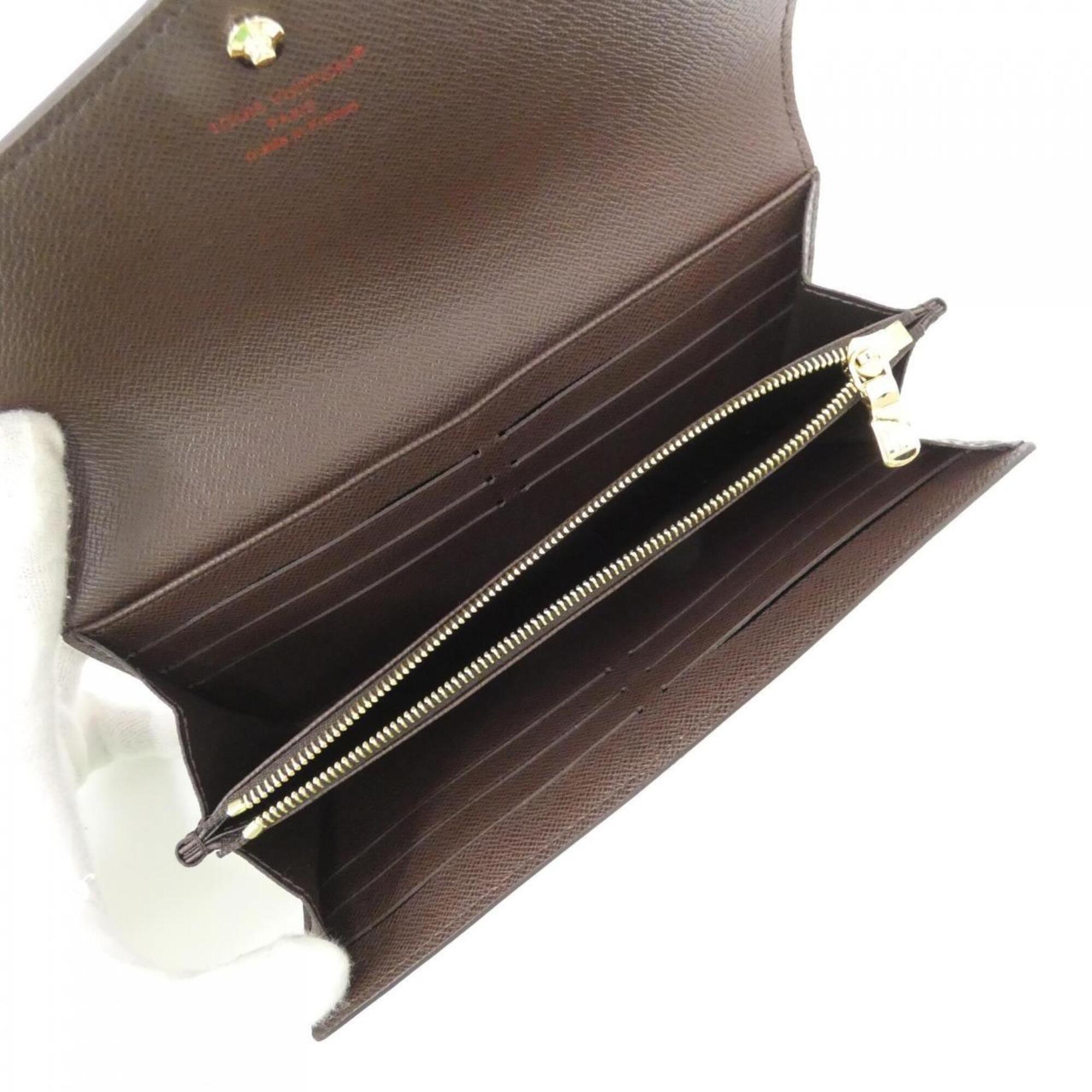 Louis Vuitton Ebene Coated Canvas Long Wallet (Bi-Fold) (Pre-Owned)