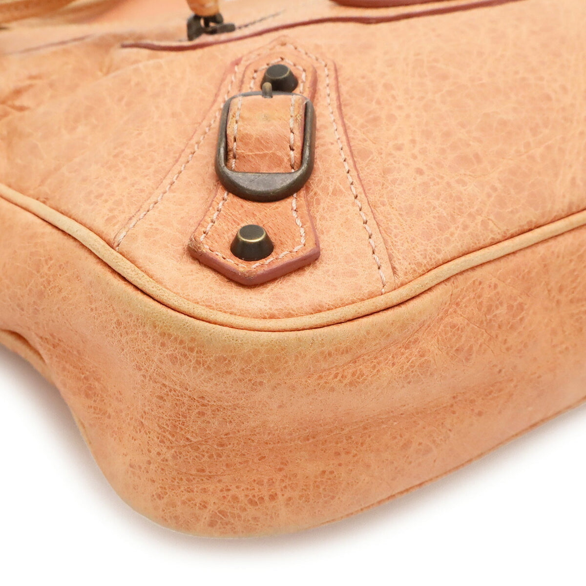 Balenciaga Hip Salmon Pink Leather Clutch Bag Pochette Shoulder Bag (Pre-Owned)