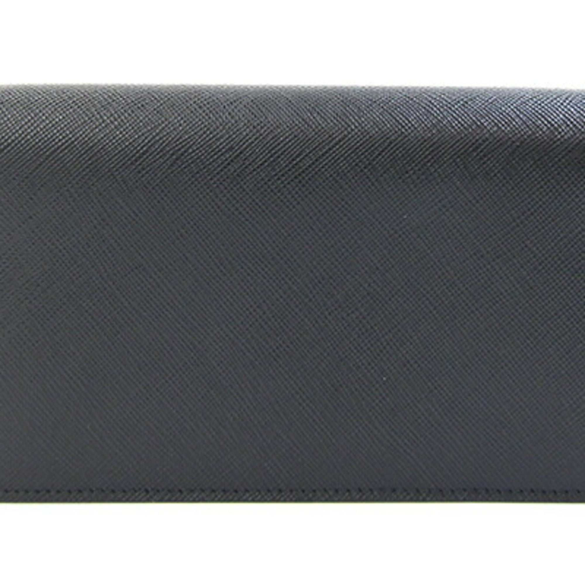 Prada Black Leather Clutch Bag Pochette Shoulder Bag (Pre-Owned)
