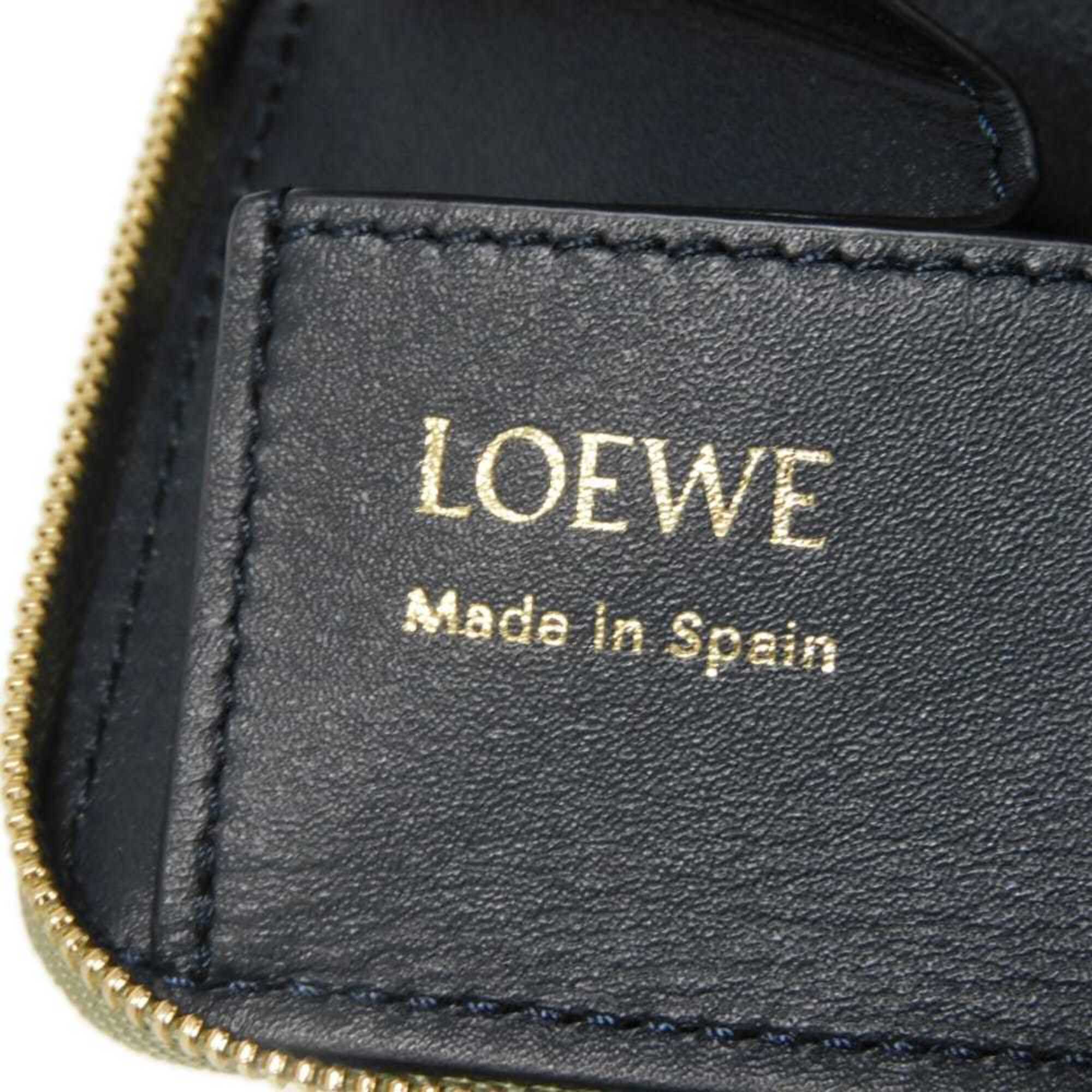 Loewe Green Leather Coin Purse/Coin Case (Pre-Owned)
