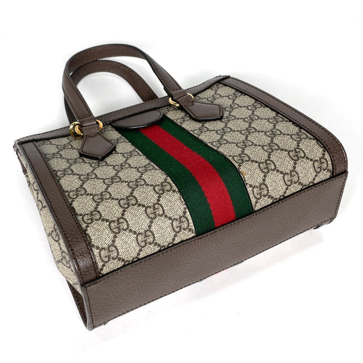 Gucci Ophidia Beige Brown Gg Supreme Leather Tote Bag (Pre-Owned)