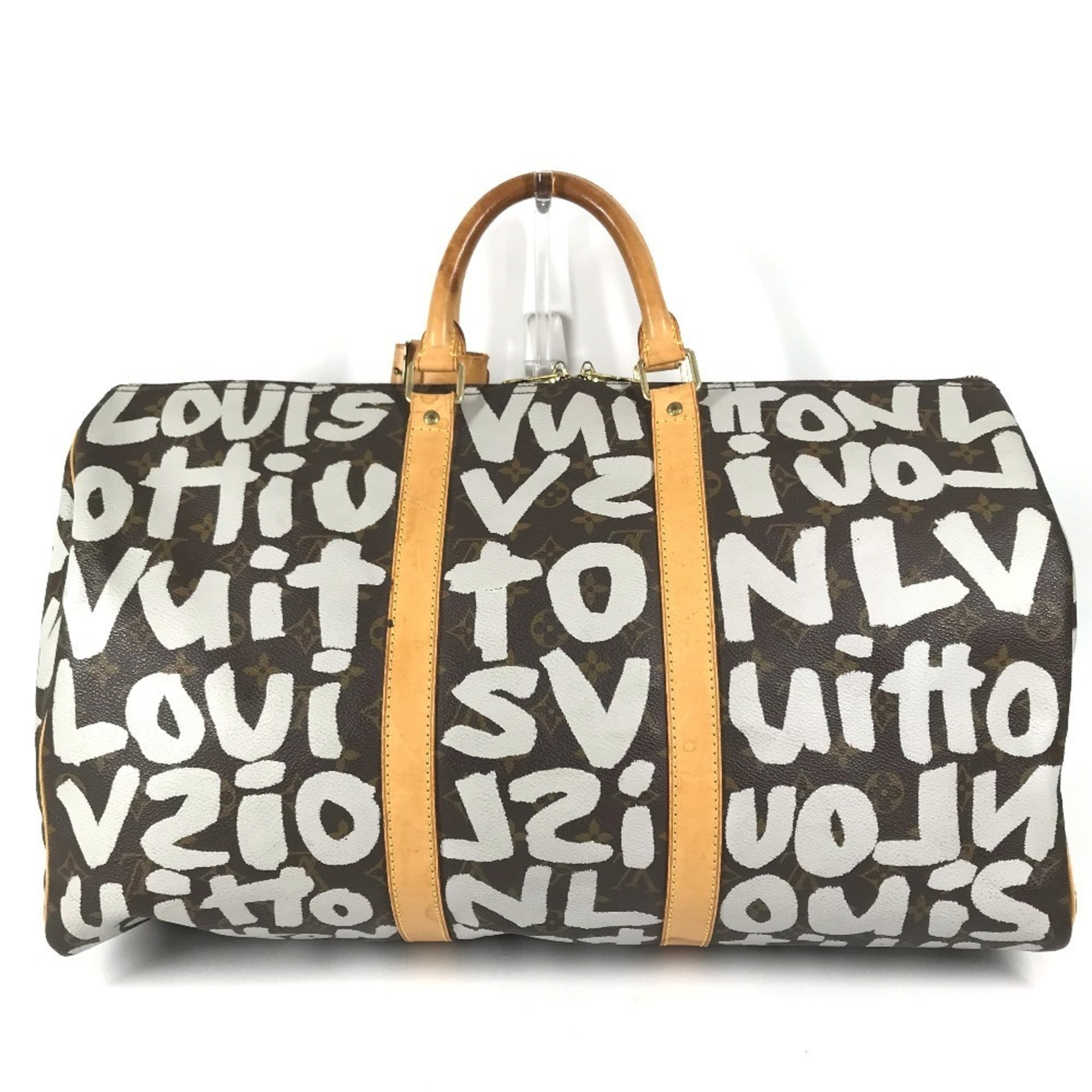 Louis Vuitton Brown White Monogram Canvas Boston Bag (Pre-Owned)