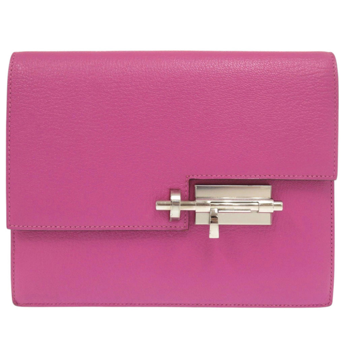 Hermes Rose Purple Chevre Leather Clutch Bag (Pre-Owned)