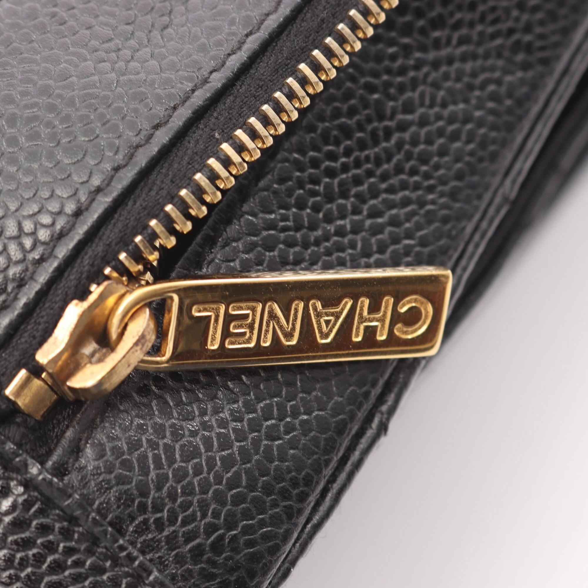 Chanel Black Grained Calfskin Handbag Shoulder Bag (Pre-Owned)