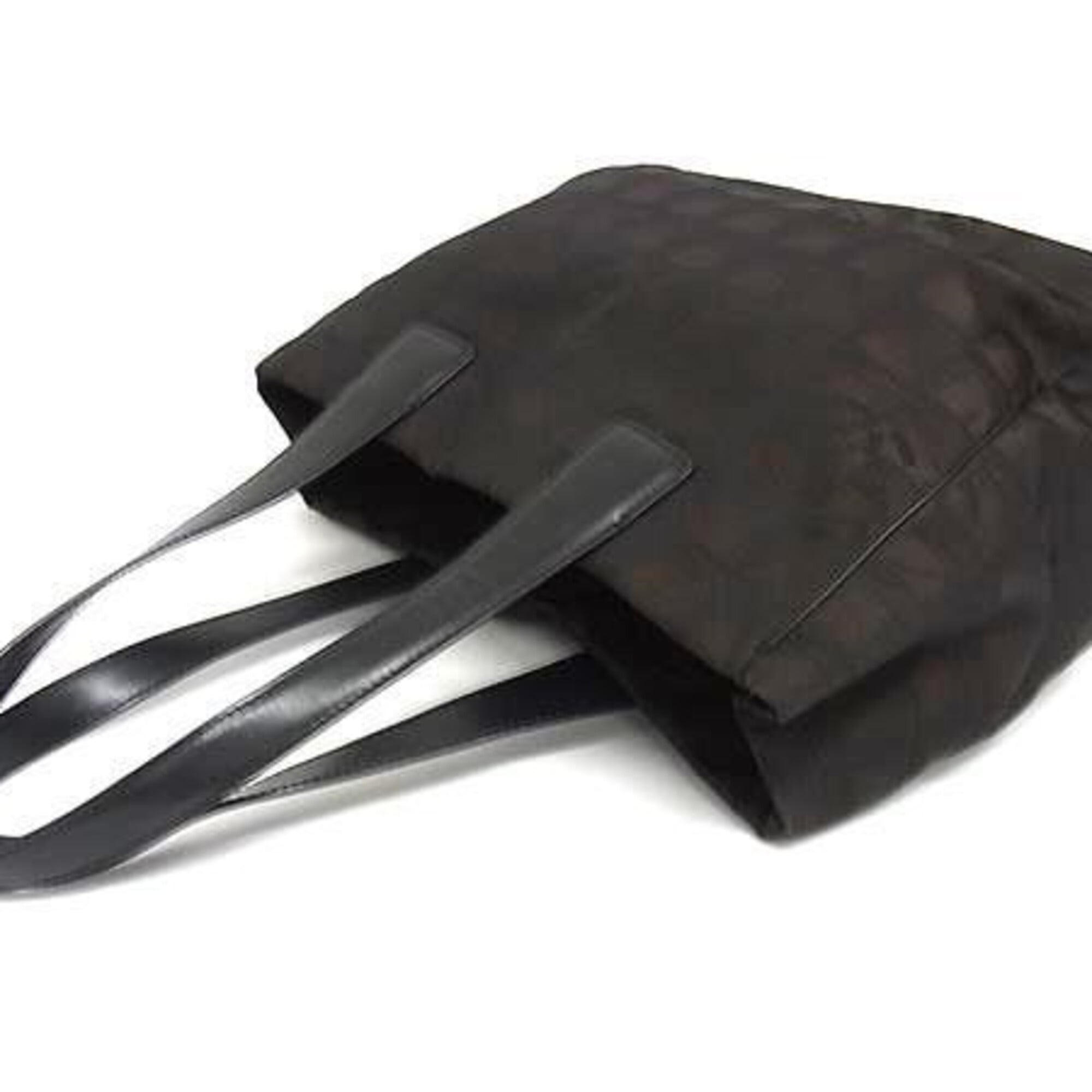 Chanel New Travel Line Black Brown Nylon Leather Handbag Tote Bag (Pre-Owned)