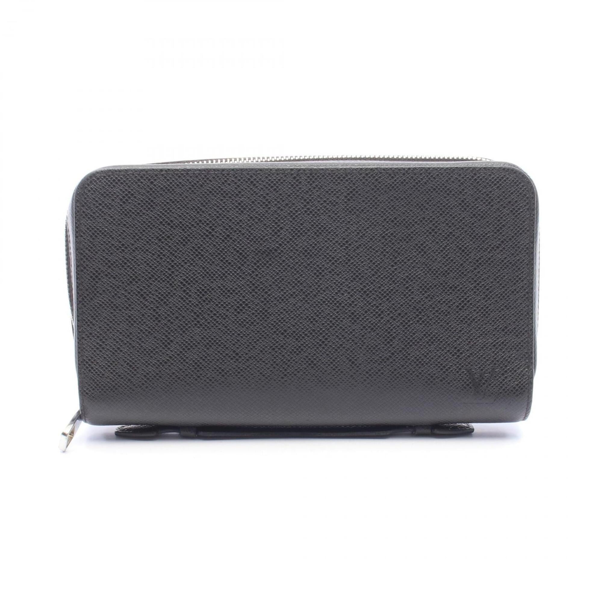 Louis Vuitton Ardoise Black Taiga Leather Long Wallet (Bi-Fold) (Pre-Owned)