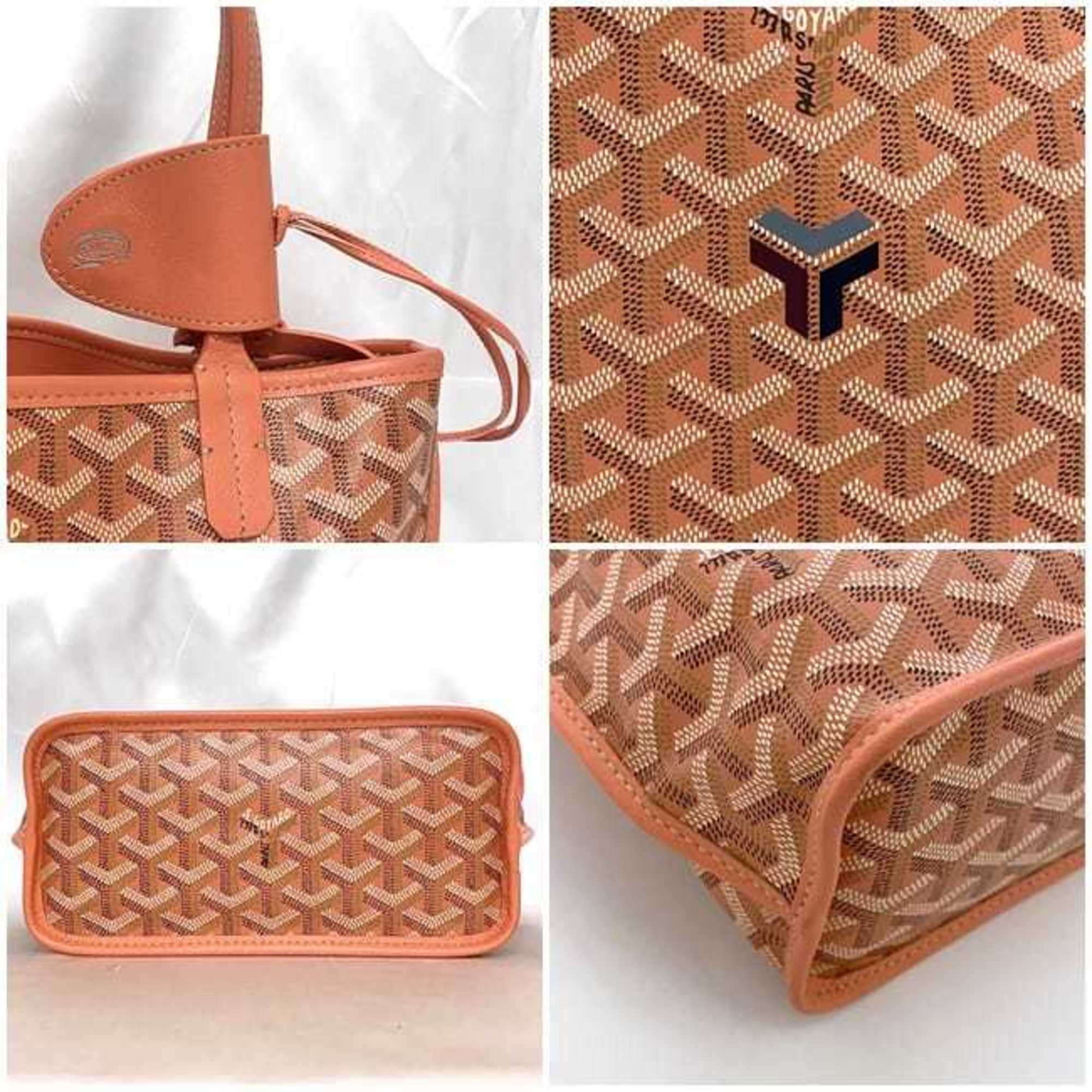 Goyard Salmon Pink Canvas Leather Tote Bag (Pre-Owned)