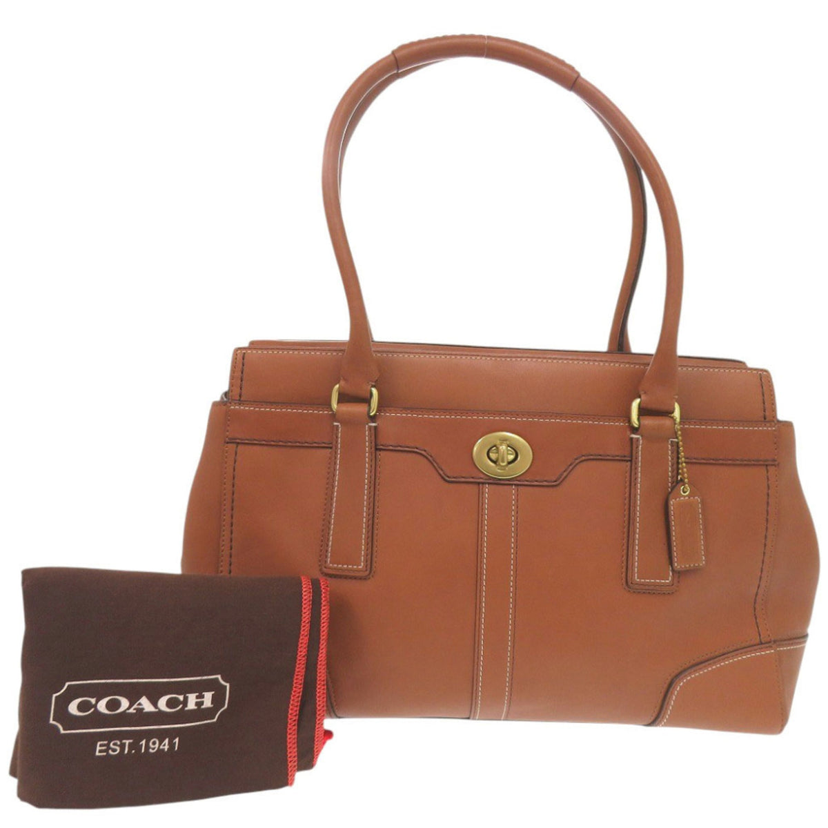 Coach Brown Leather Handbag Tote Bag (Pre-Owned)