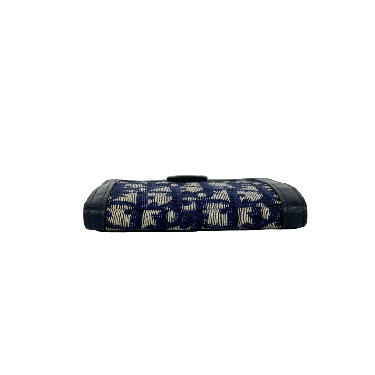 Christian Dior Navy Canvas Leather Wallet (Bi-Fold) (Pre-Owned)