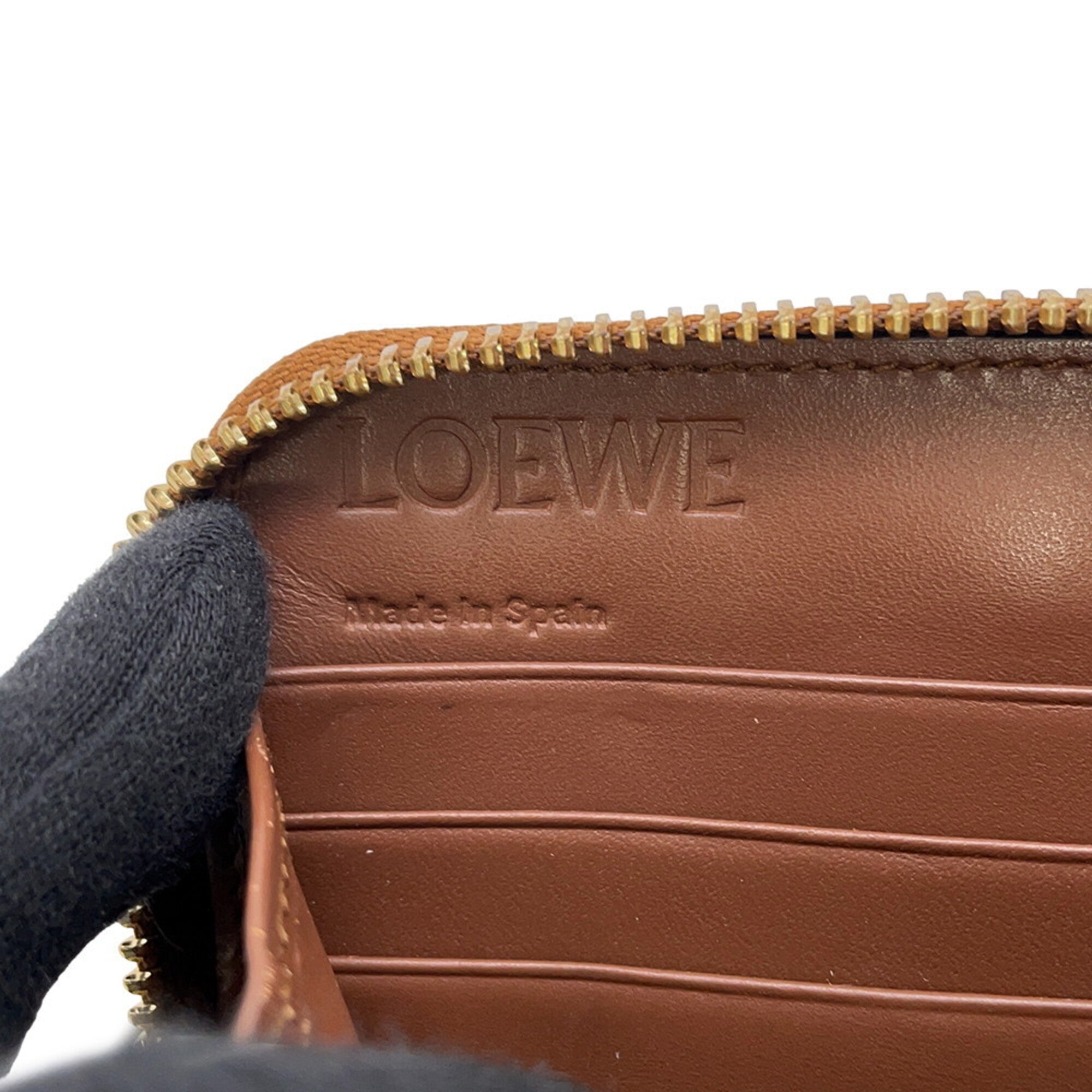 Loewe Brown Leather Long Wallet (Bi-Fold) (Pre-Owned)