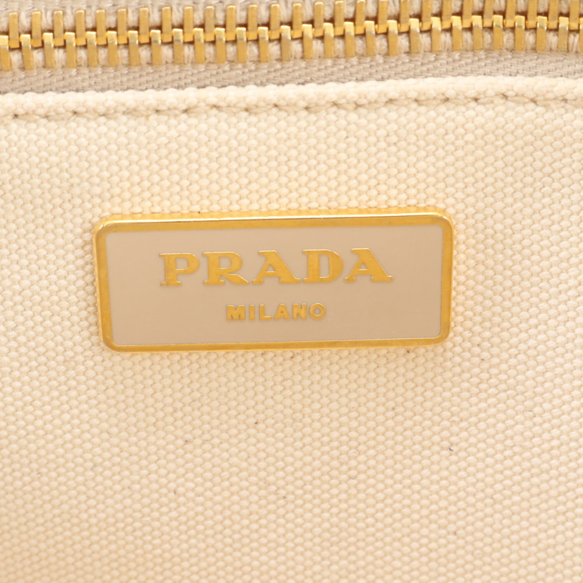 Prada Canapa Ivory Canapa Handbag Tote Bag (Pre-Owned)