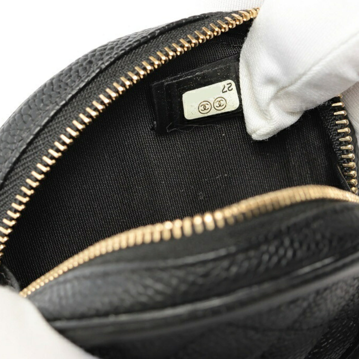 Chanel Black Grained Calfskin Coin Purse/Coin Case (Pre-Owned)