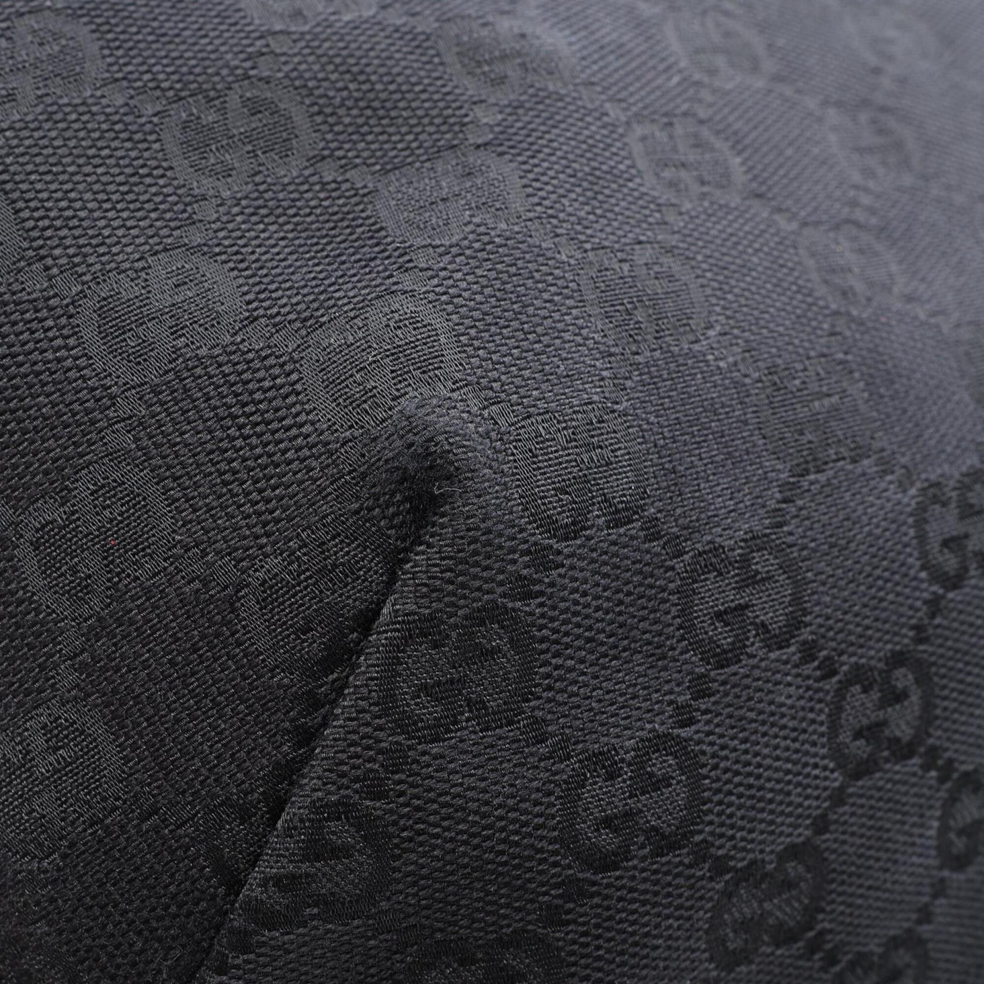 Gucci Gg Canvas Black Gg Canvas Leather Handbag Shoulder Bag (Pre-Owned)