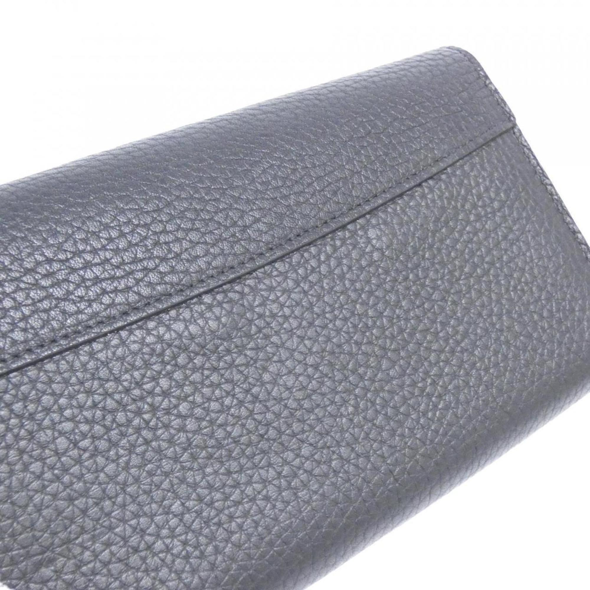 Louis Vuitton Taurillon Black Leather Long Wallet (Bi-Fold) (Pre-Owned)