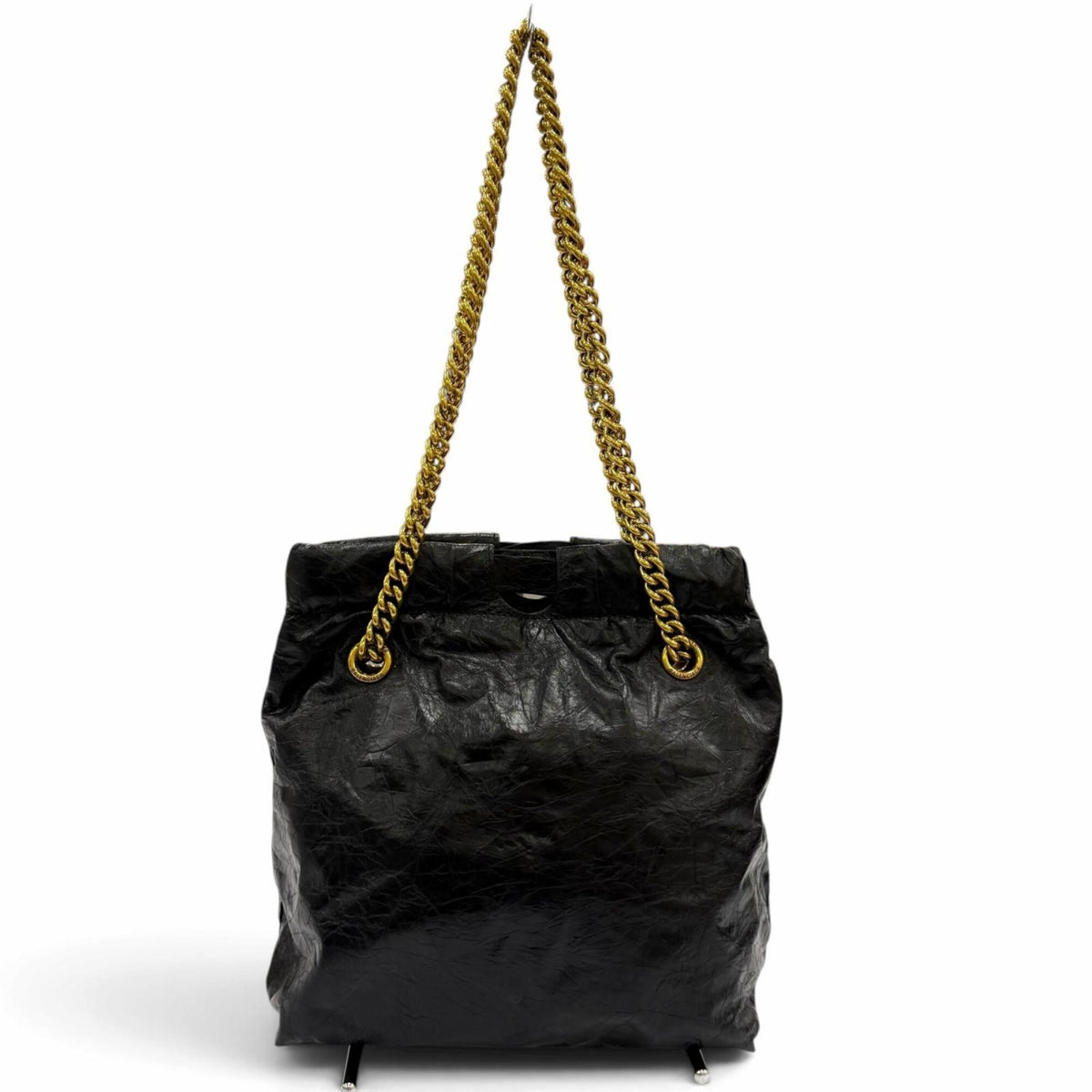 Balenciaga Black Leather Shoulder Bag Tote Bag (Pre-Owned)