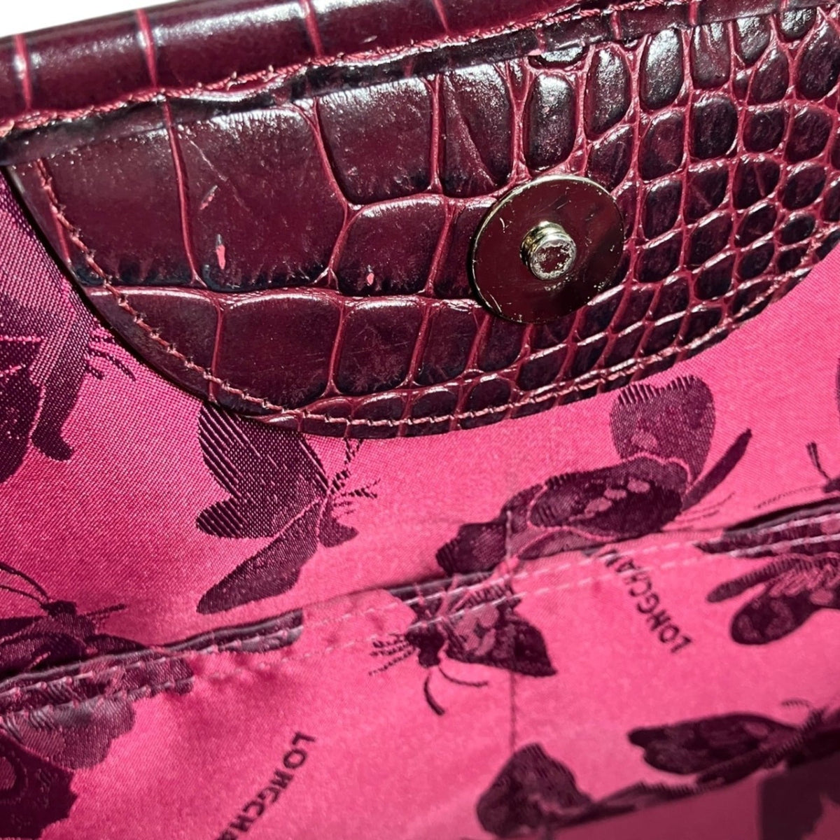 Longchamp Purple Leather Handbag (Pre-Owned)