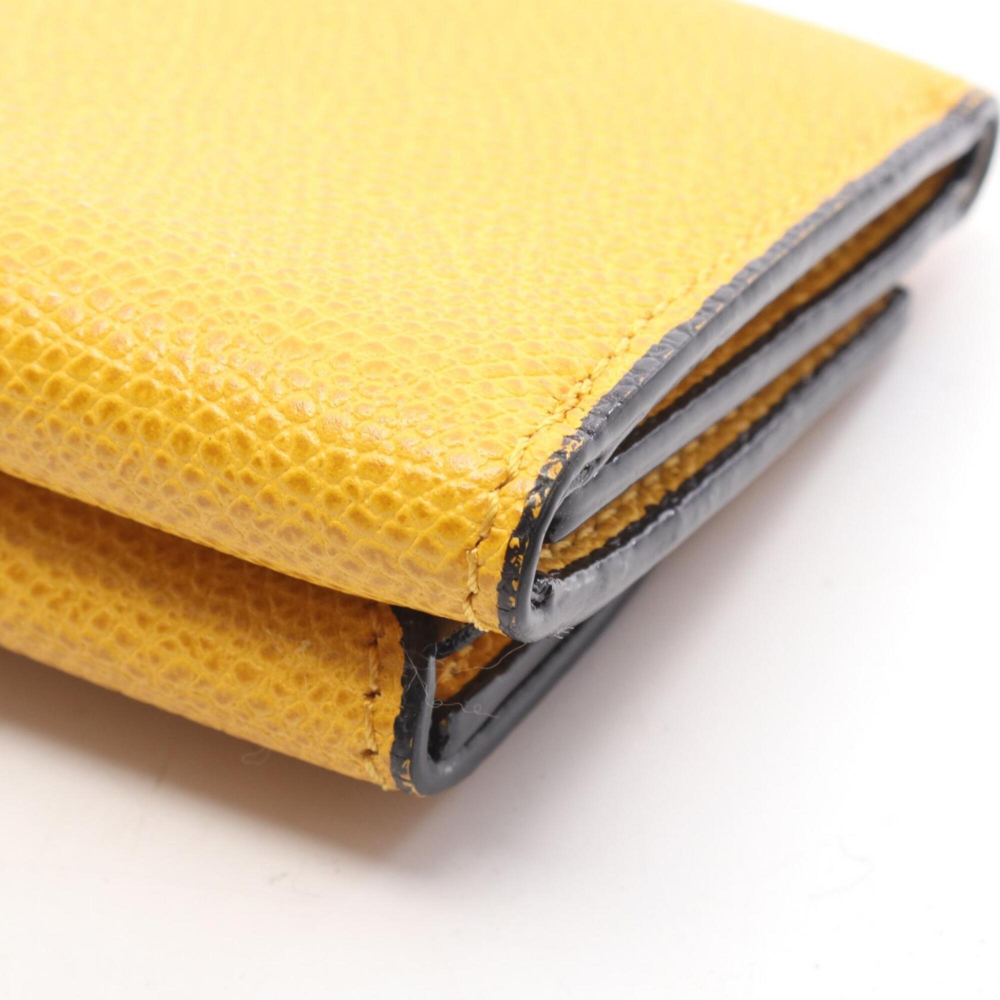 Valextra Yellow Leather Wallet (Tri-Fold) (Pre-Owned)