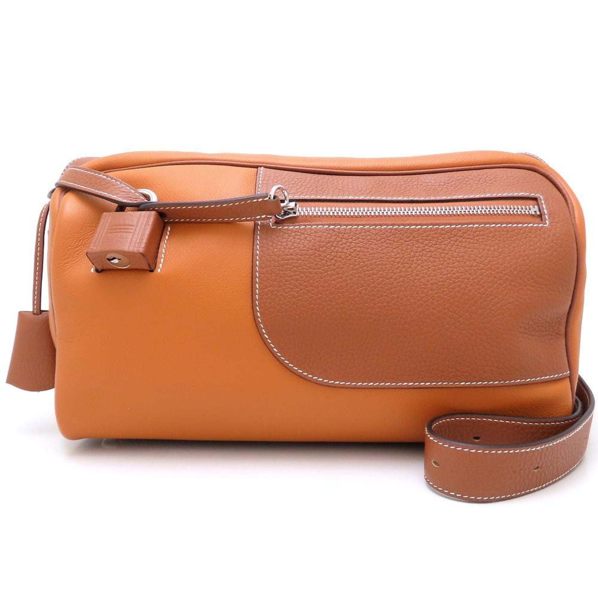 Hermes Toffee Taurillon Clemence Leather Shoulder Bag (Pre-Owned)