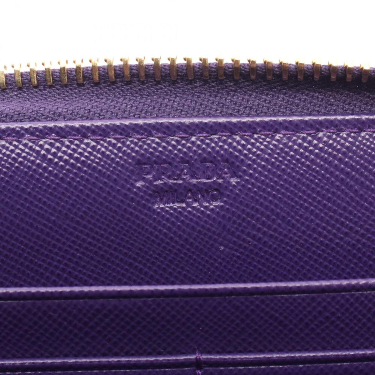Prada Purple Leather Long Wallet (Bi-Fold) (Pre-Owned)