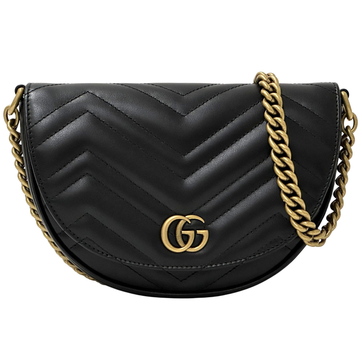 Gucci Black Leather Handbag Shoulder Bag (Pre-Owned)