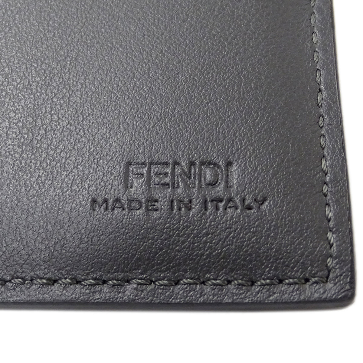 Fendi Black Gray Leather Wallet (Bi-Fold) (Pre-Owned)
